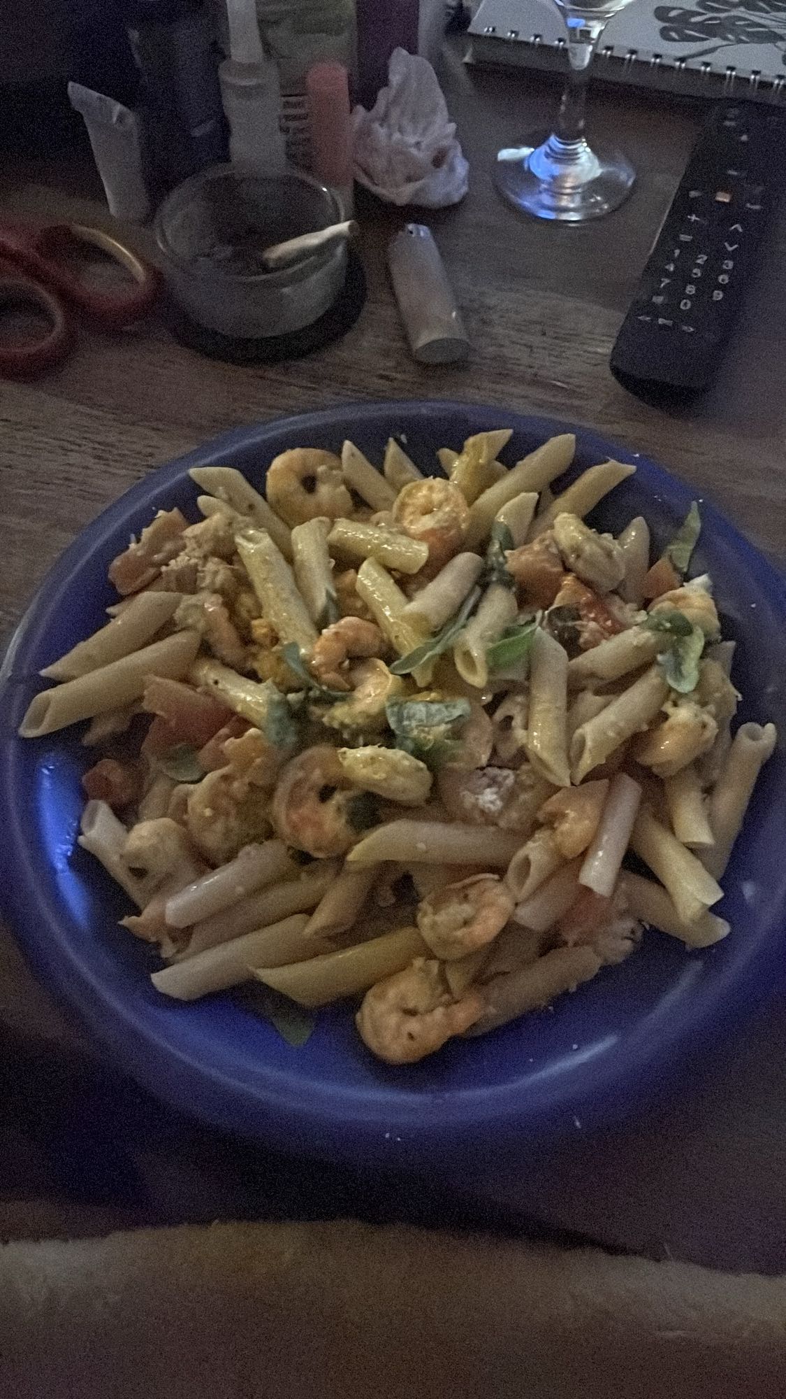 Pâtes aux crevettes