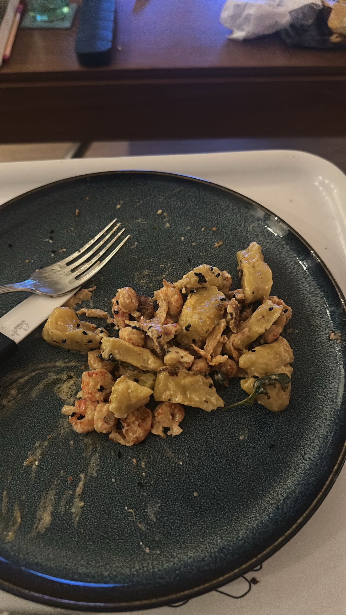 Shrimp gnocchi with herbs