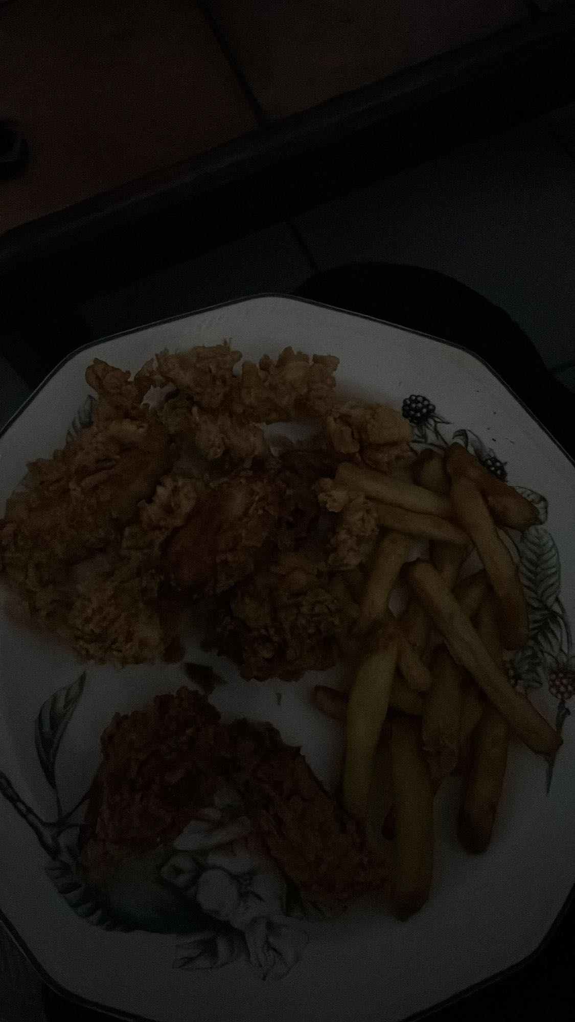 Poulet frit et frites