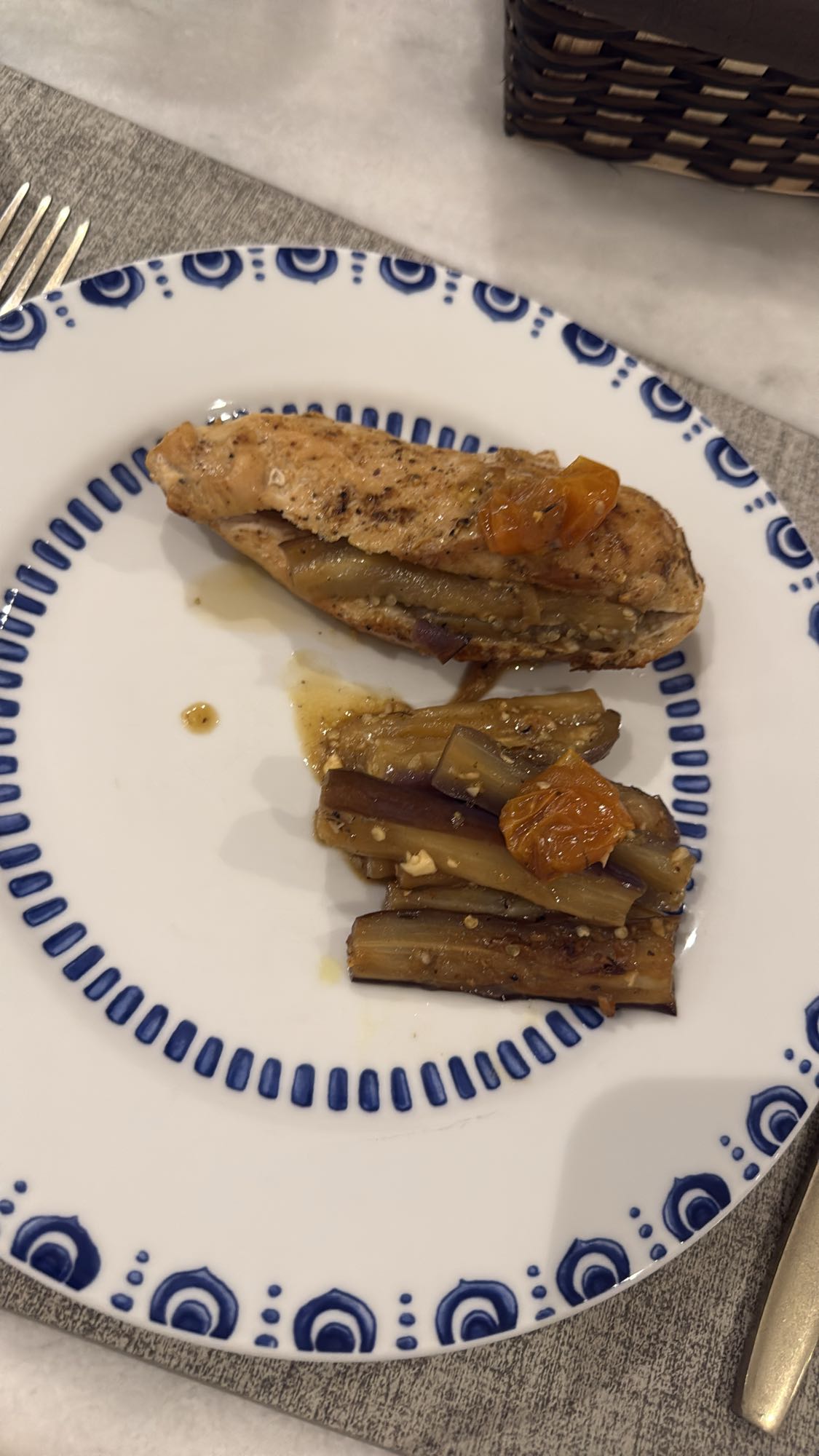 Pollo con berenjenas