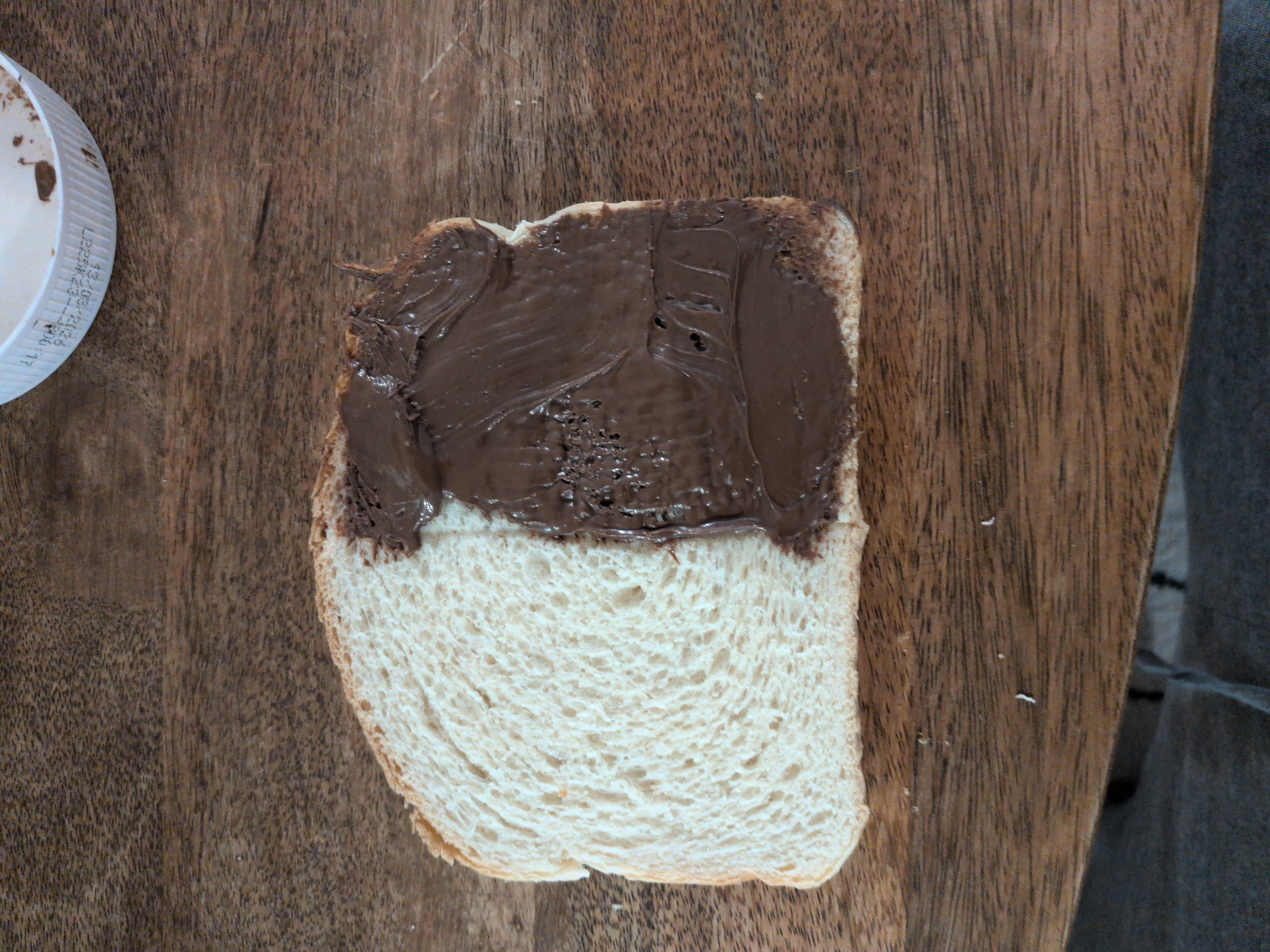 Pan con crema de cacao