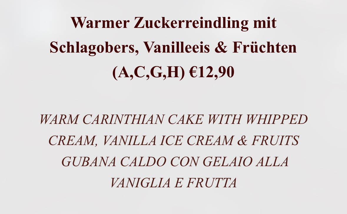 Zuckerreindling Dessert