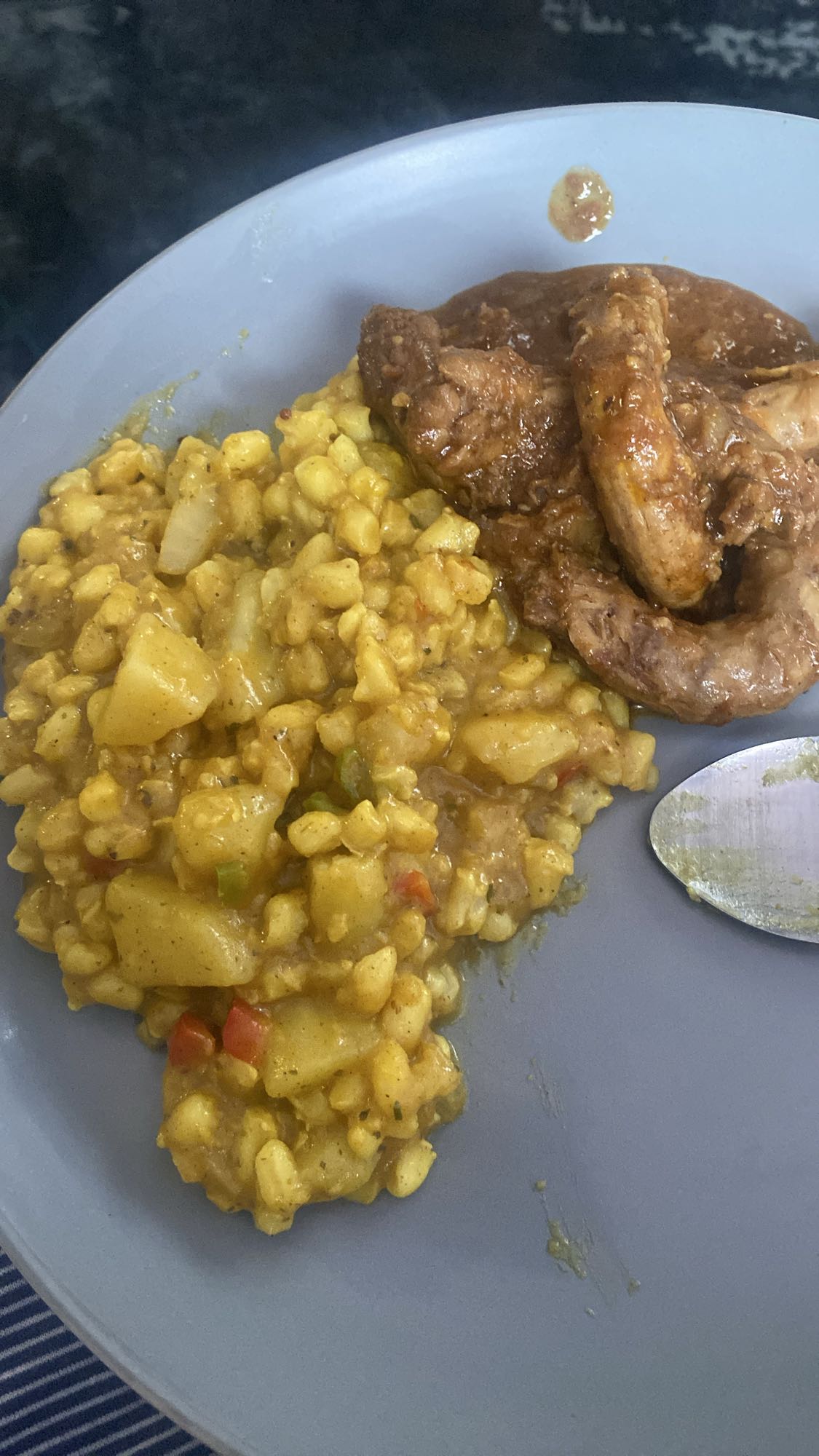 Curried corn & meat