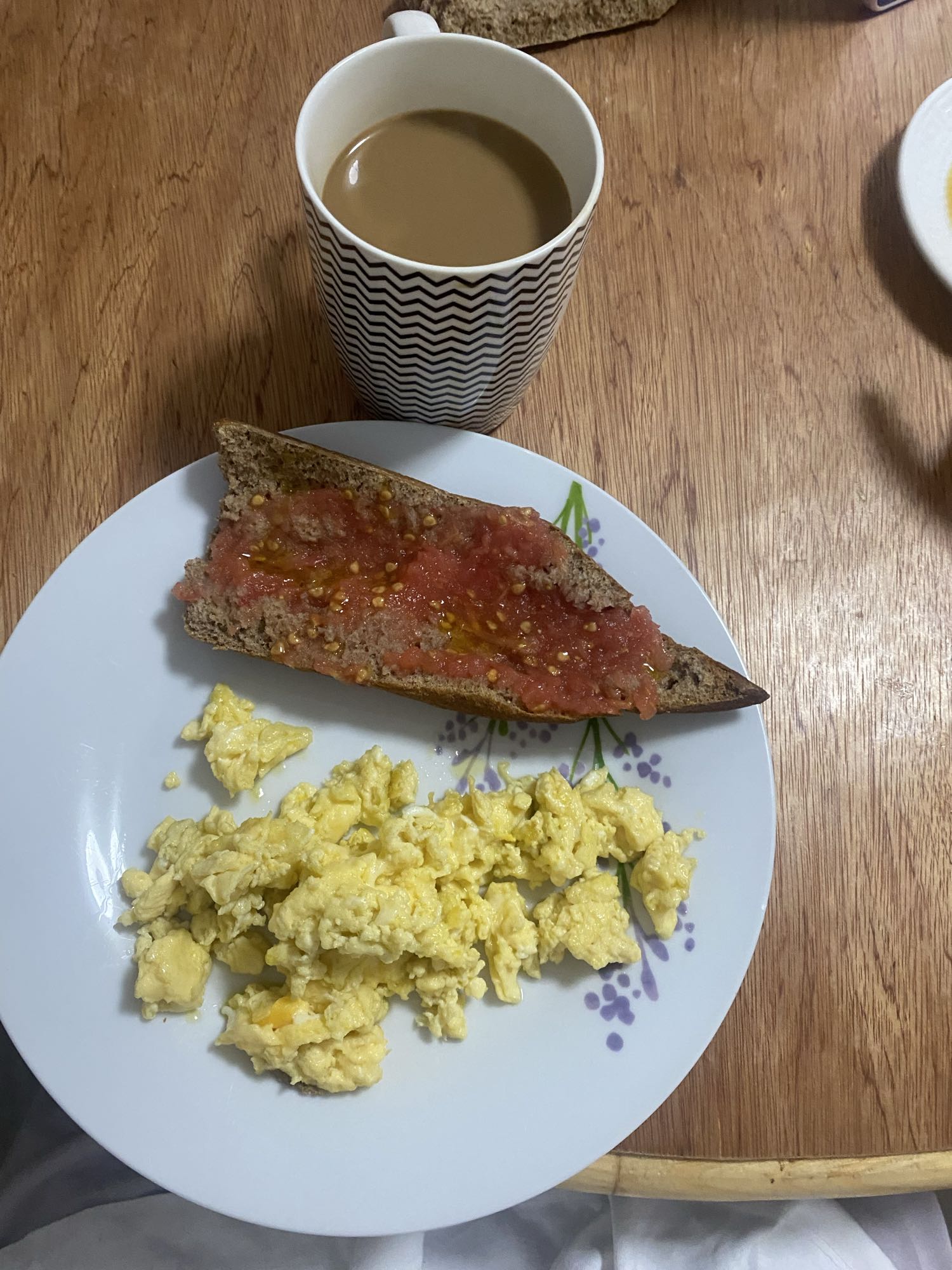 Desayuno con huevos y café