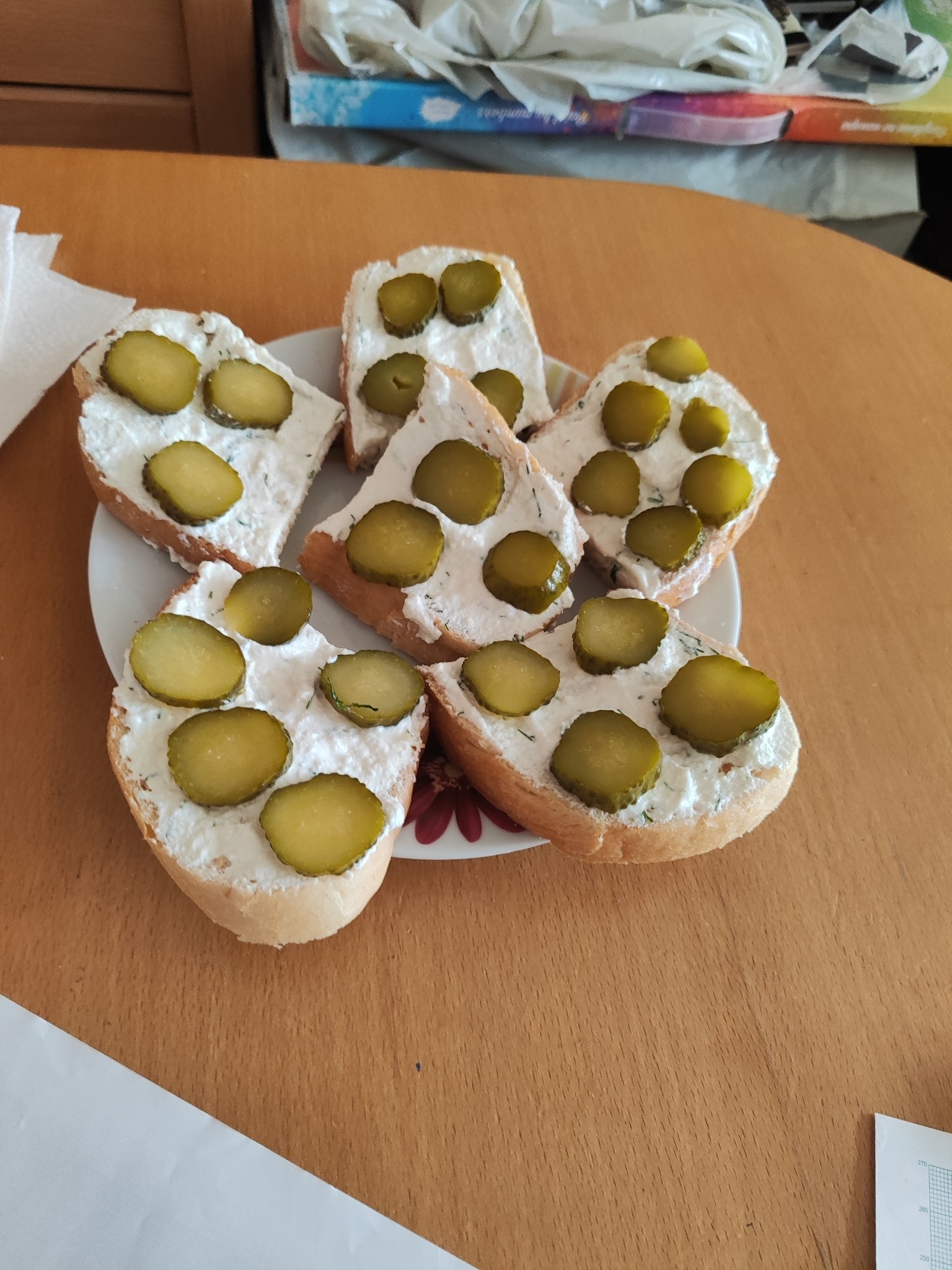 Pickle Cream Cheese Sandwiches