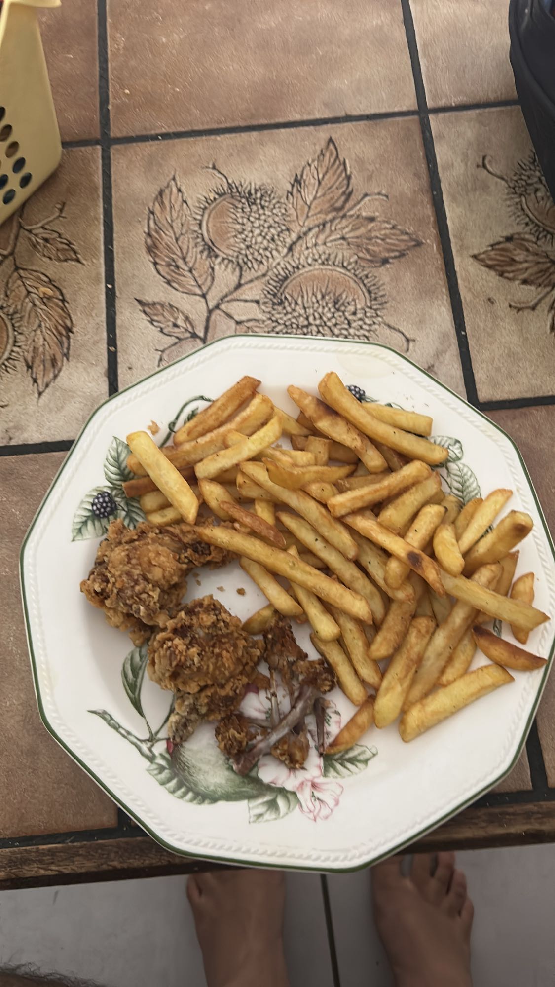 Poulet frit et frites