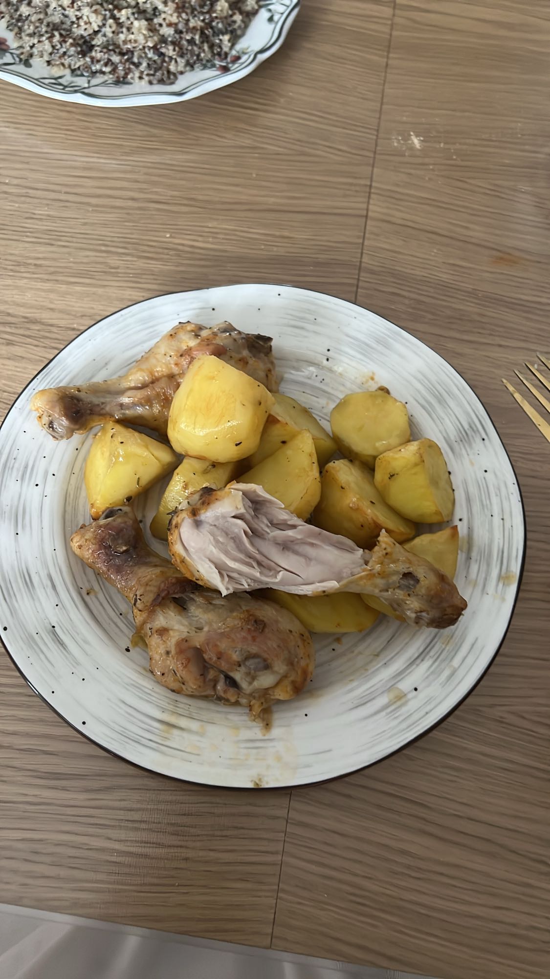 Baked chicken and potatoes