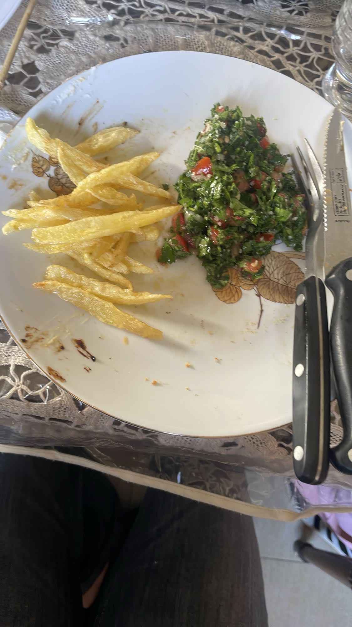 Fries and Tabbouleh
