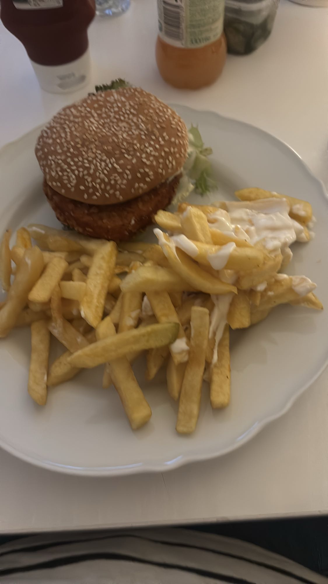 Burger mit Pommes