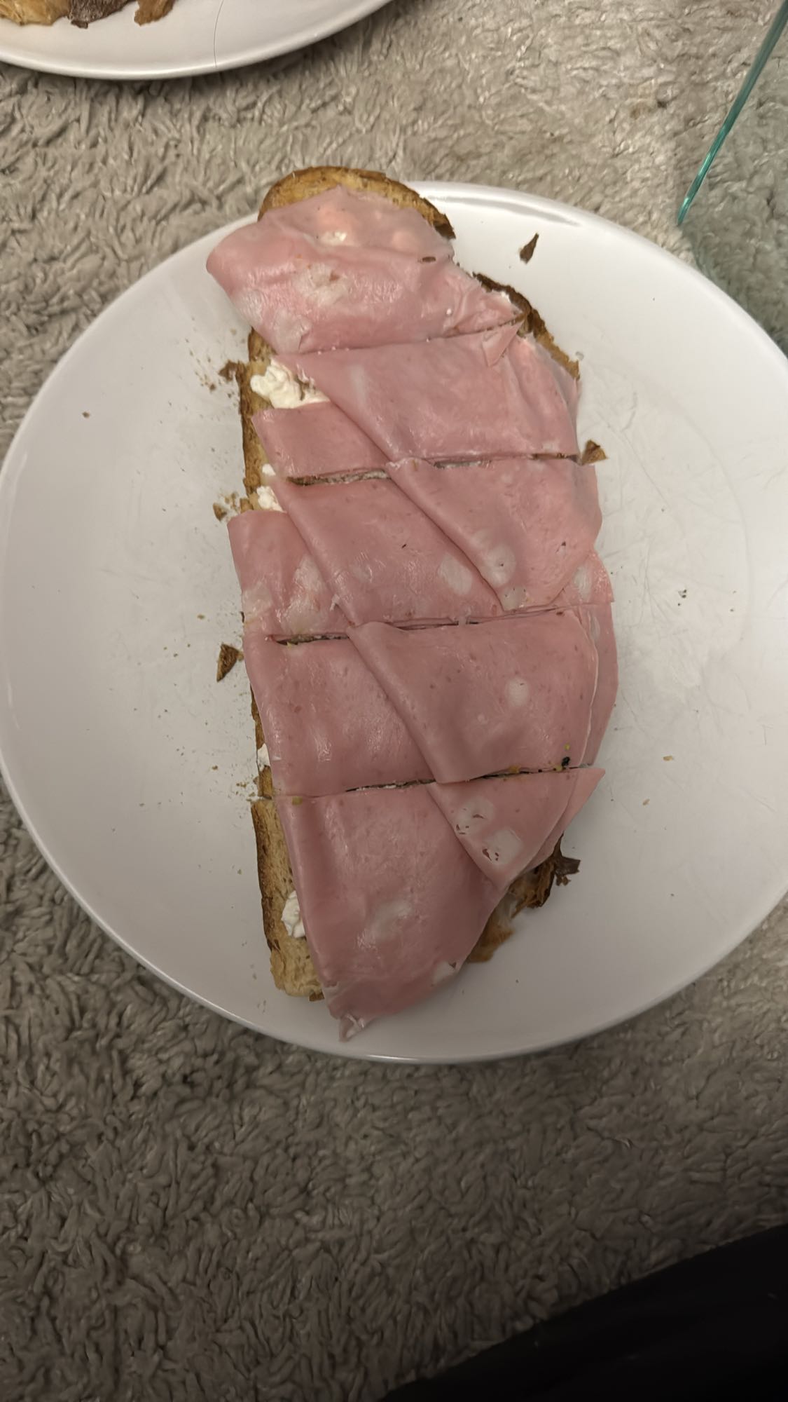 Tostada con mortadela italiana