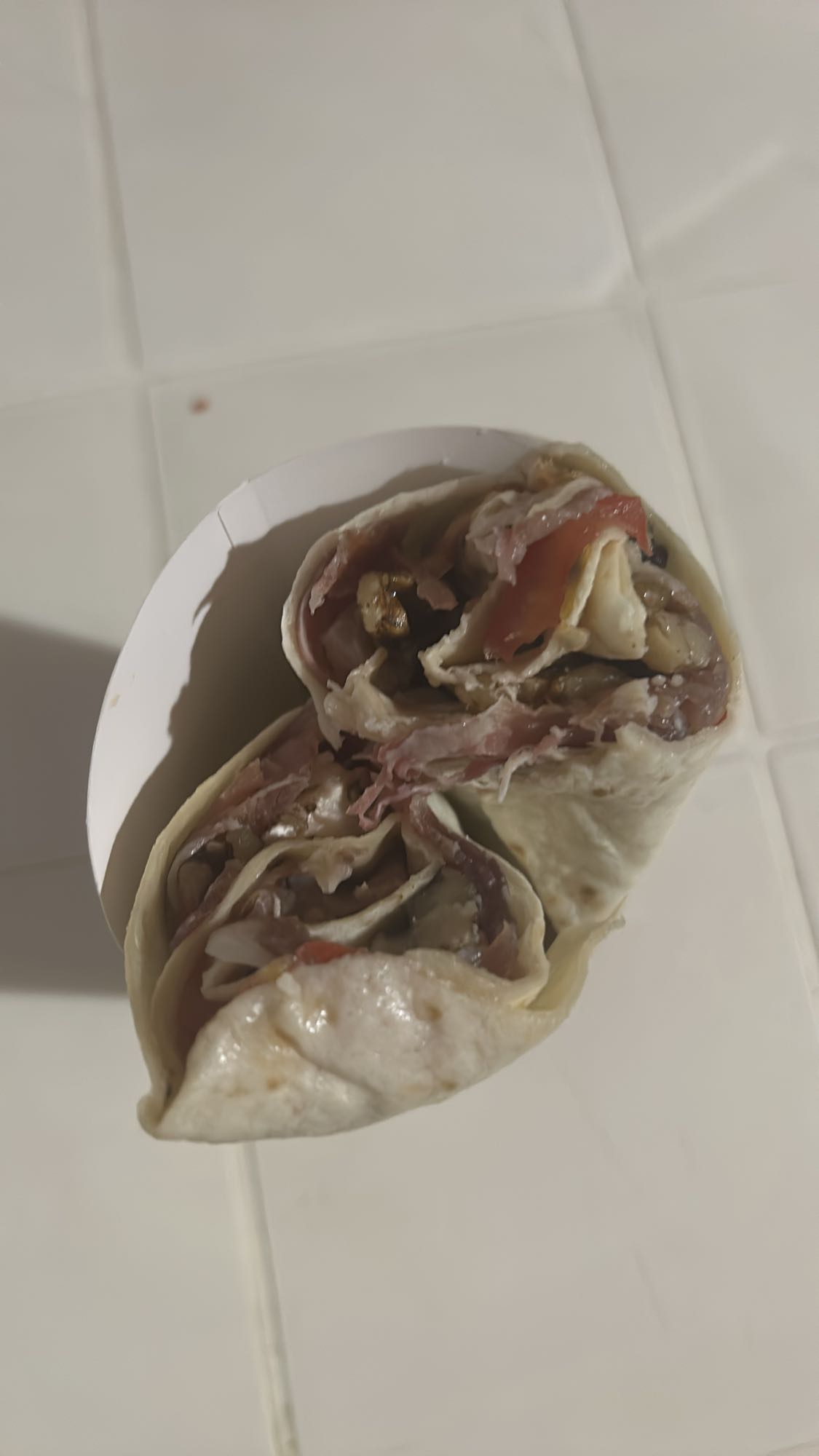 Wrap jambon et légumes