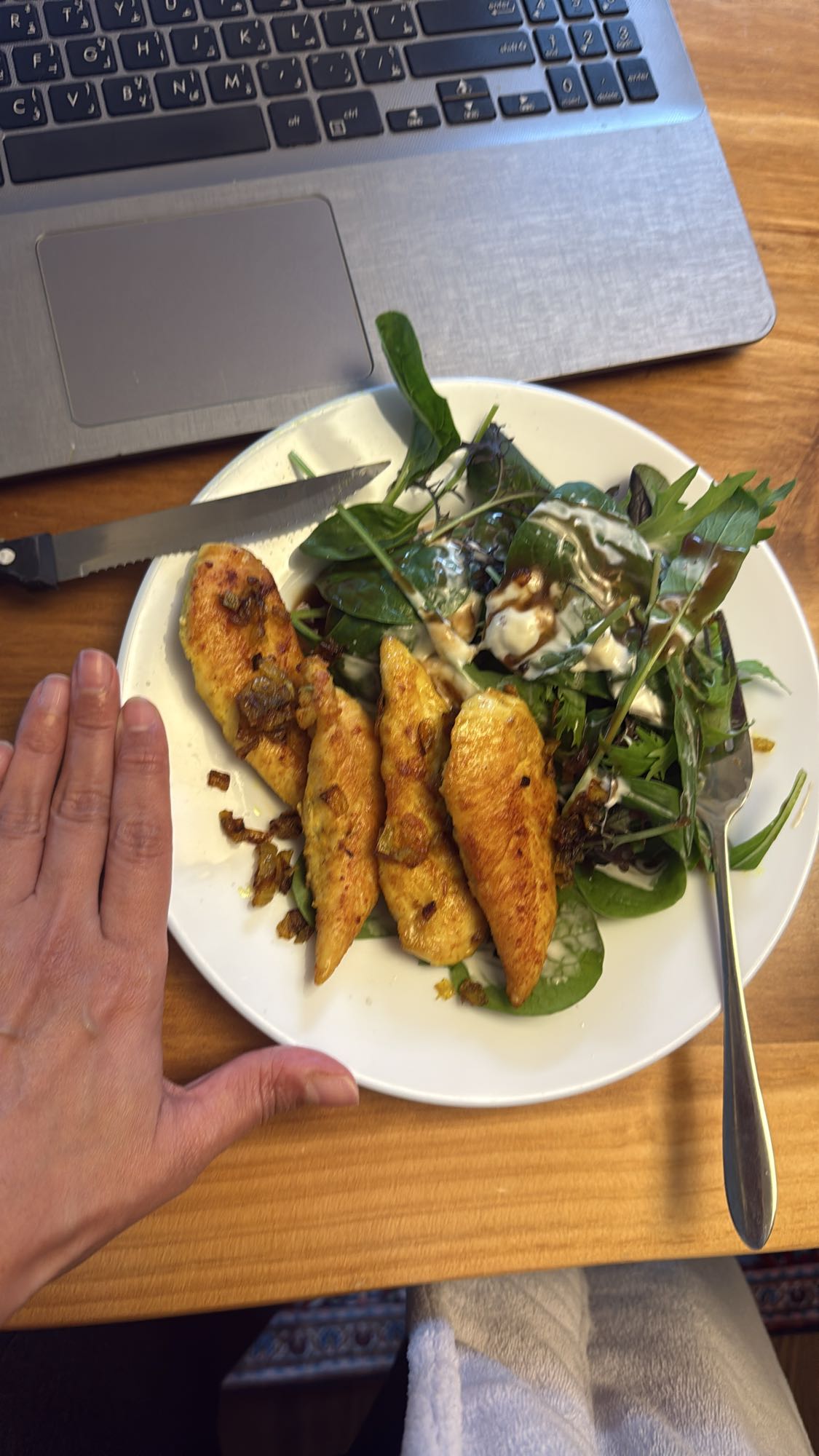 Chicken and greens plate