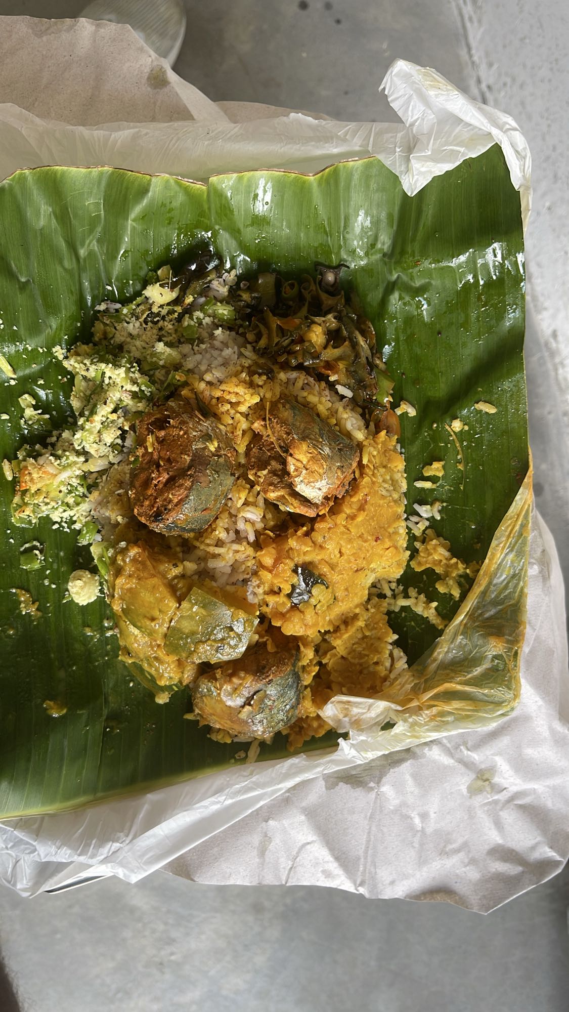 Banana Leaf Fish Curry Rice