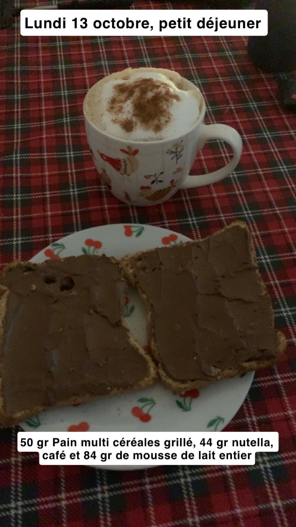 Petit déjeuner tartines Nutella