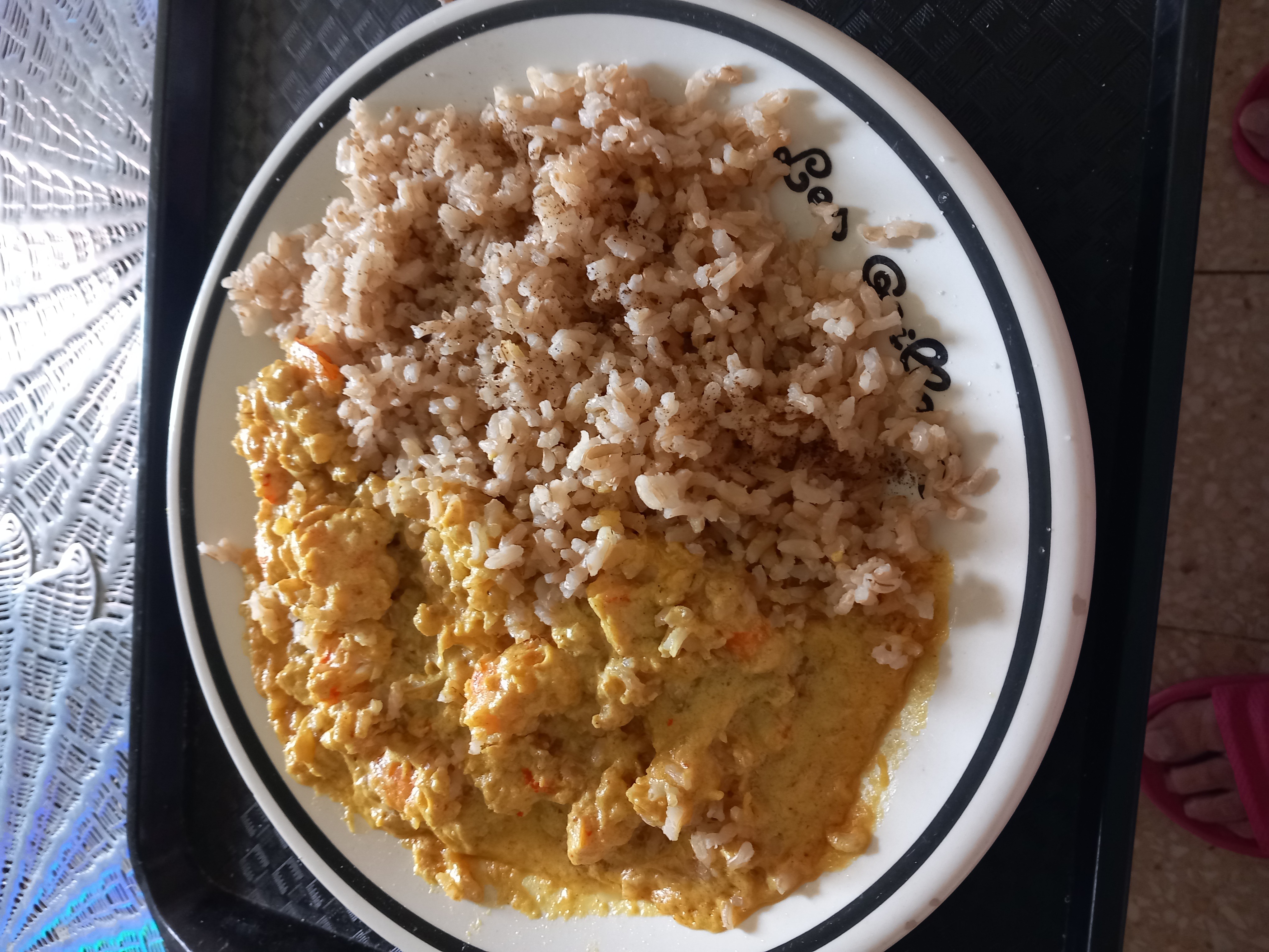 Riz et curry crémeux