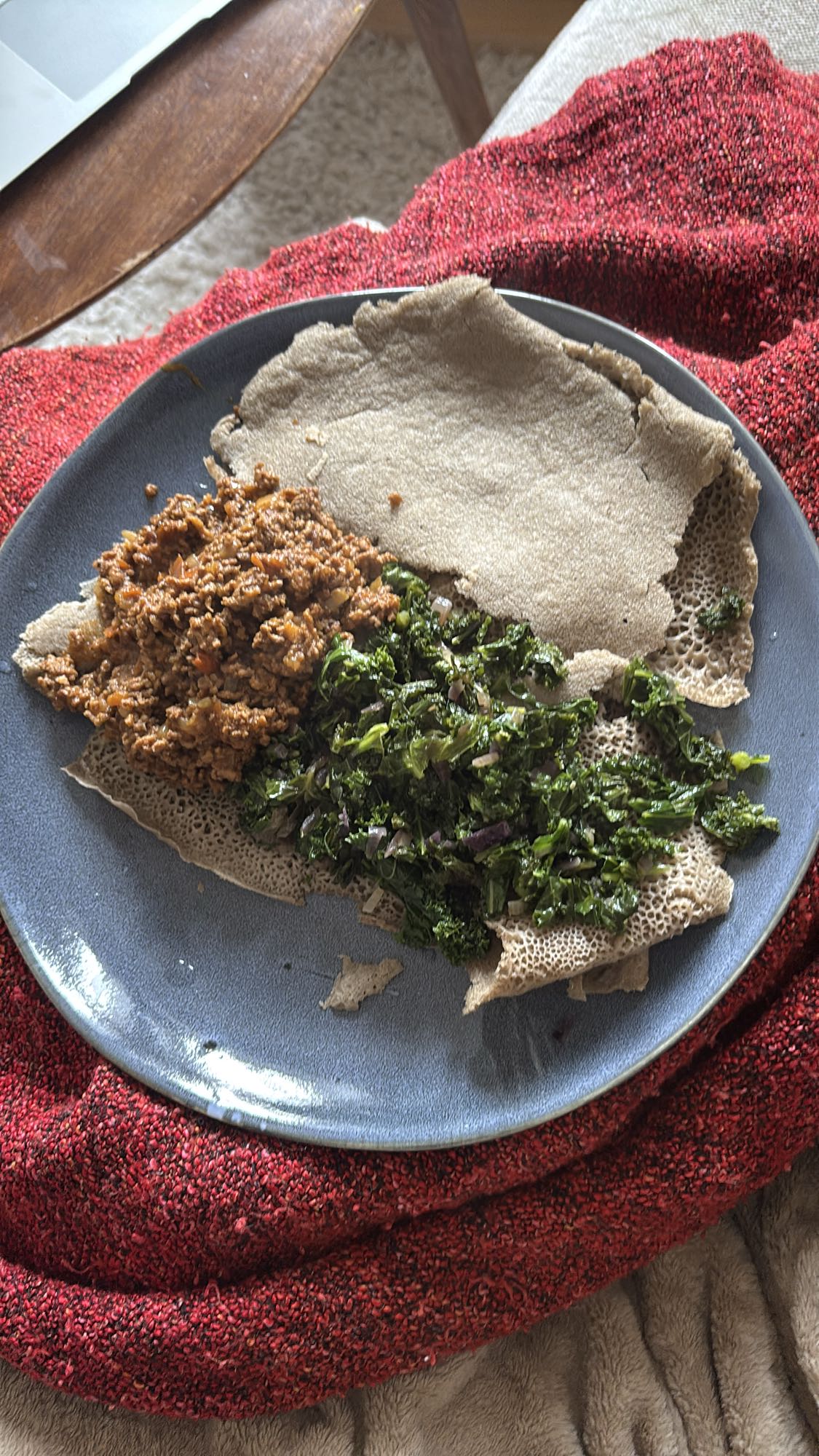 Injera med köttfärs & grönkål