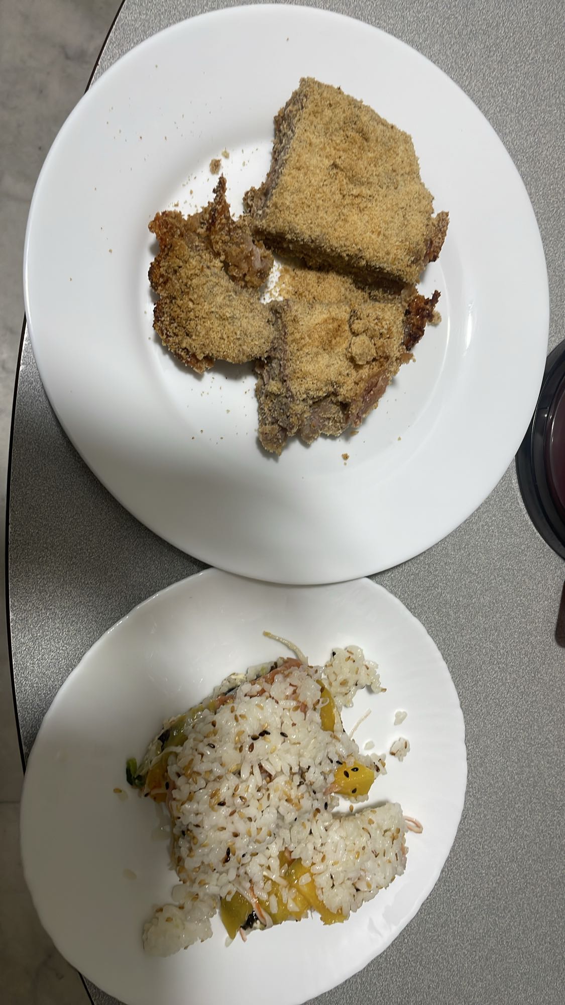 Baked meat & rice plate