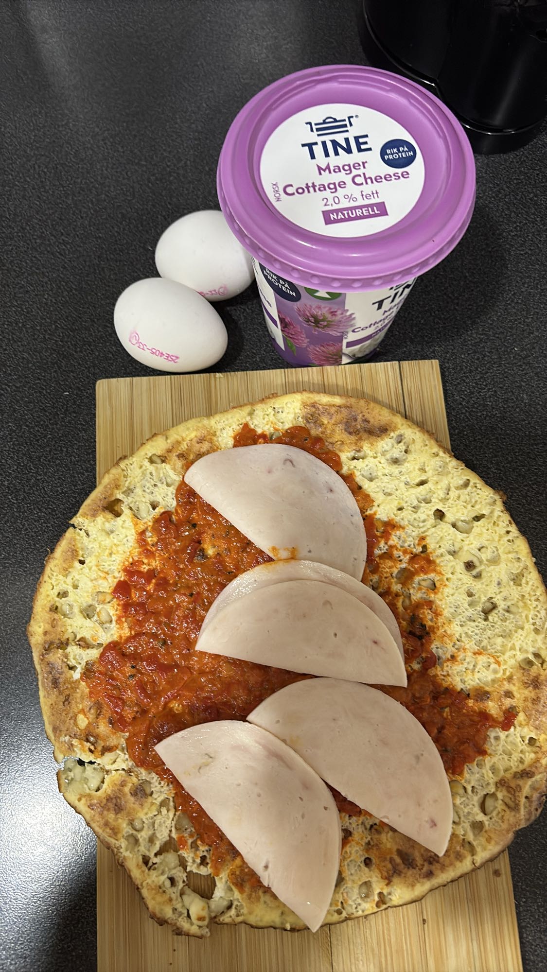 Proteinrik omelettpizza