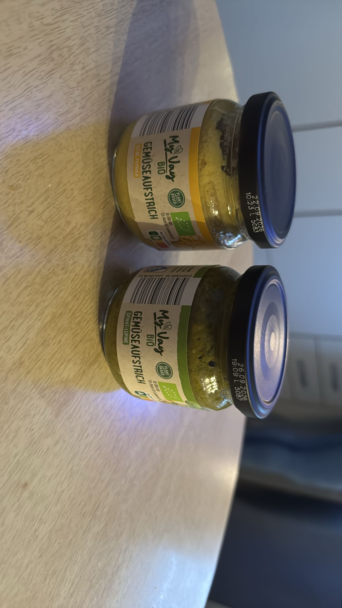 Gemüseaufstrich Bio mit Kürbiskernbrötchen