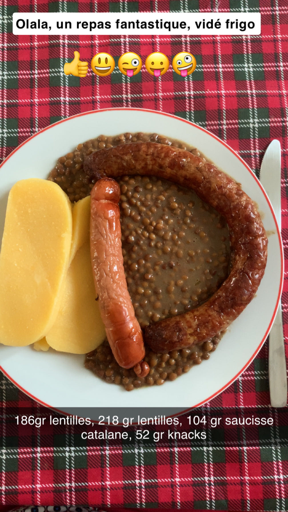 Lentilles et saucisses