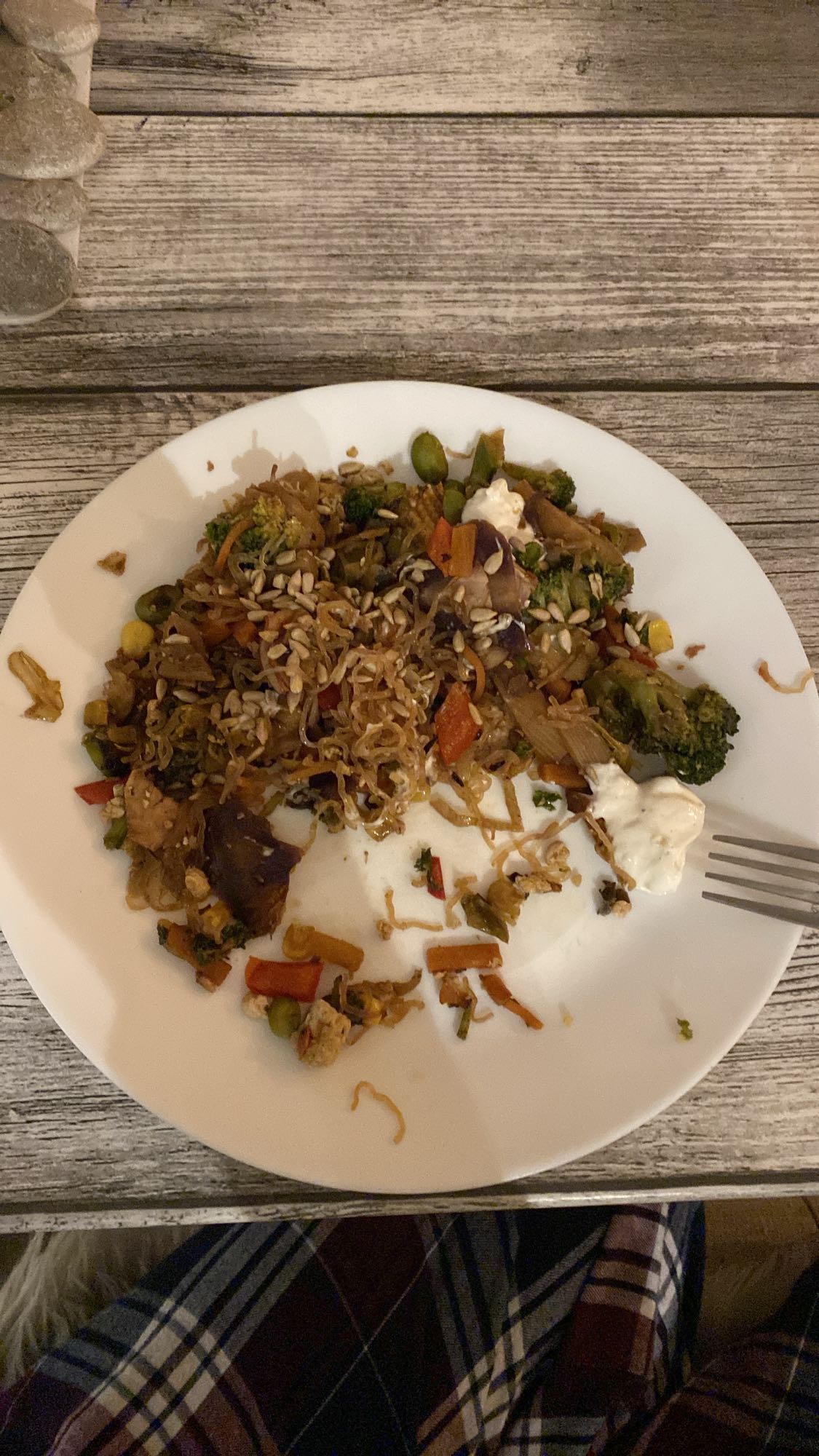 Wokade grönsaker med shirataki nudlar