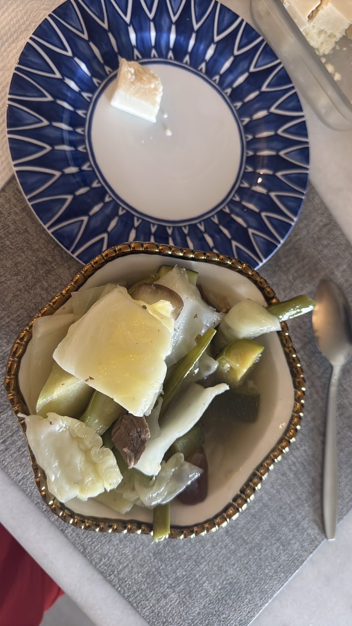 Verduras cocidas con queso