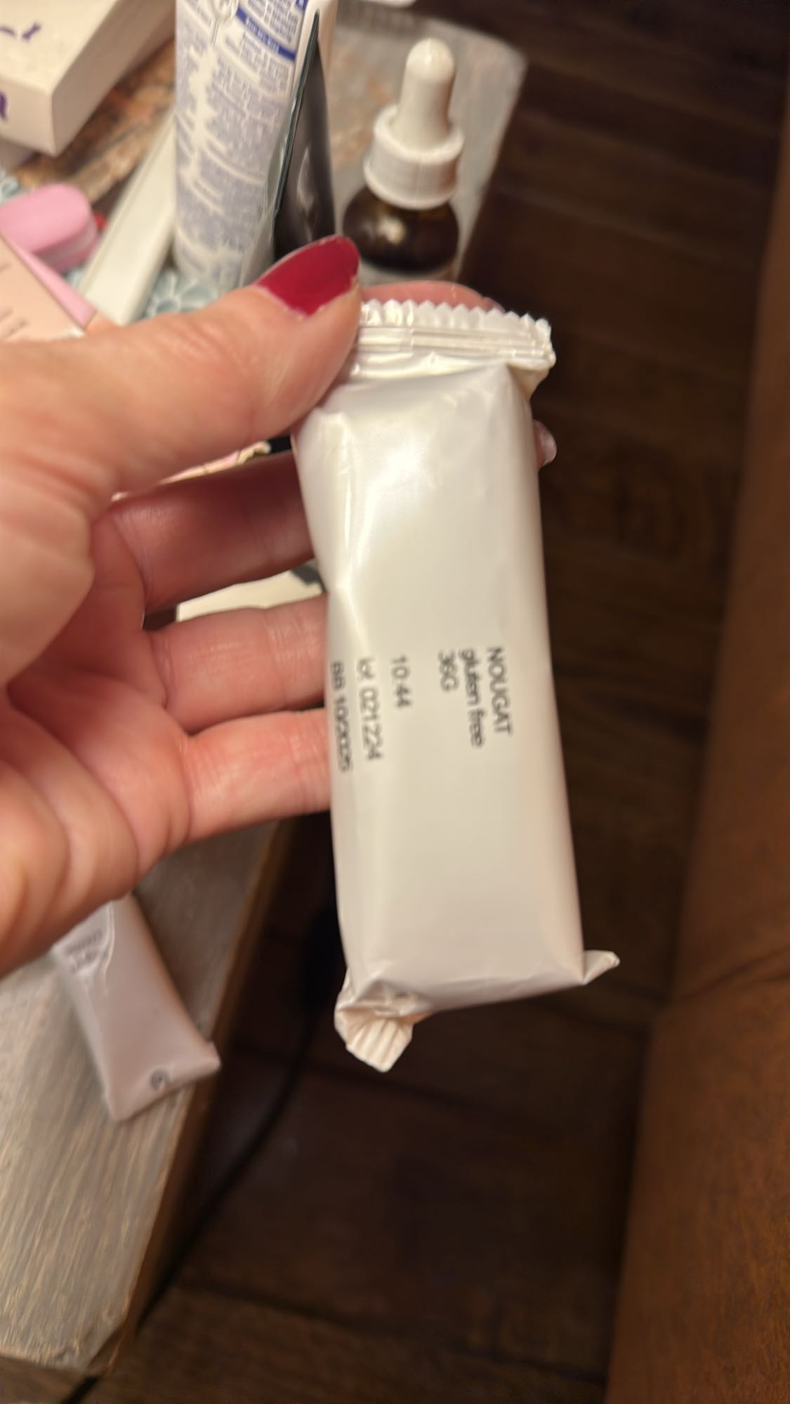 Glutenvrije nougat reep