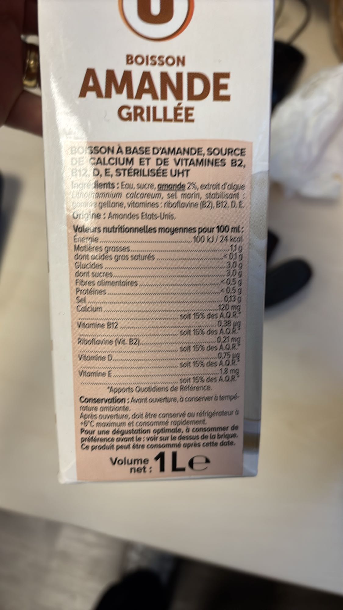 Boisson amande grillée