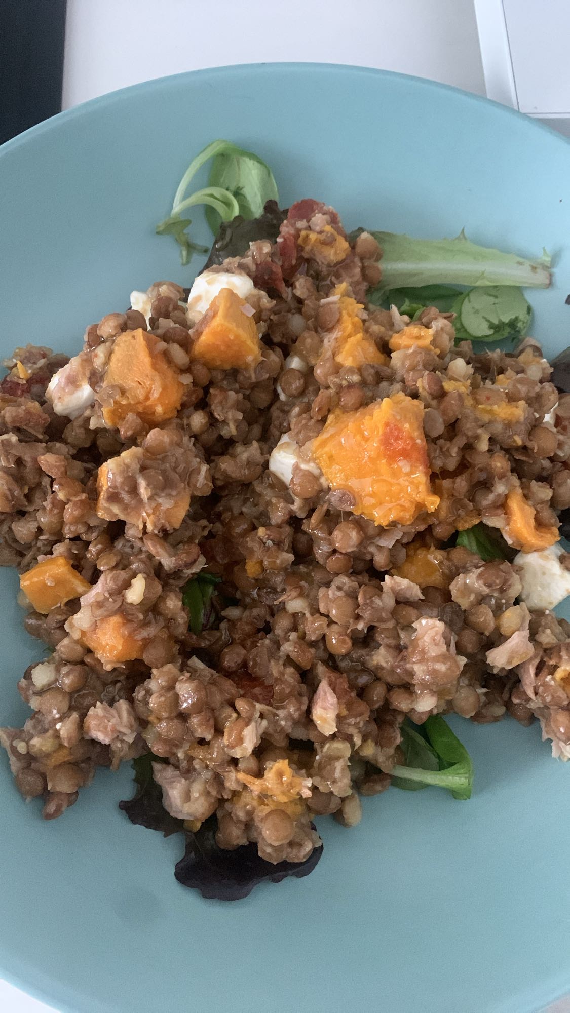 Ensalada de lentejas y batata