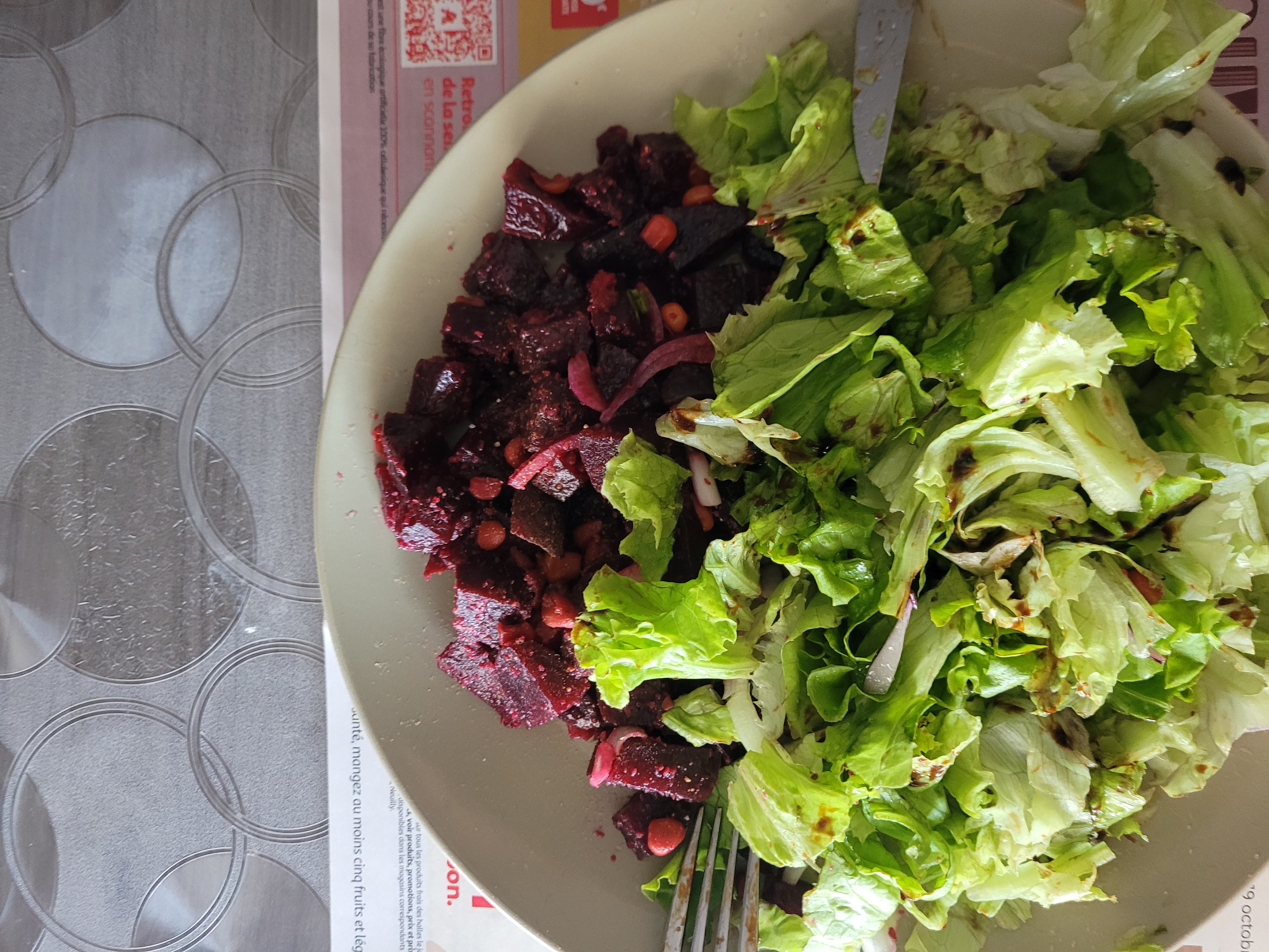 Salade betterave et laitue