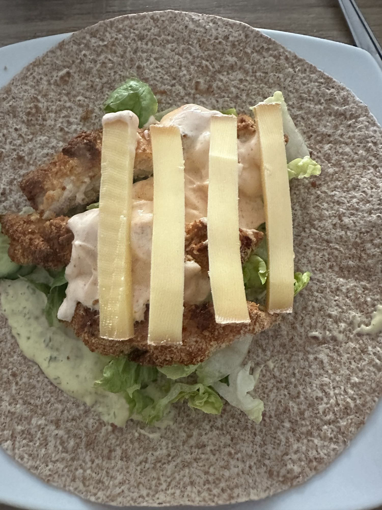 Wrap poulet croustillant