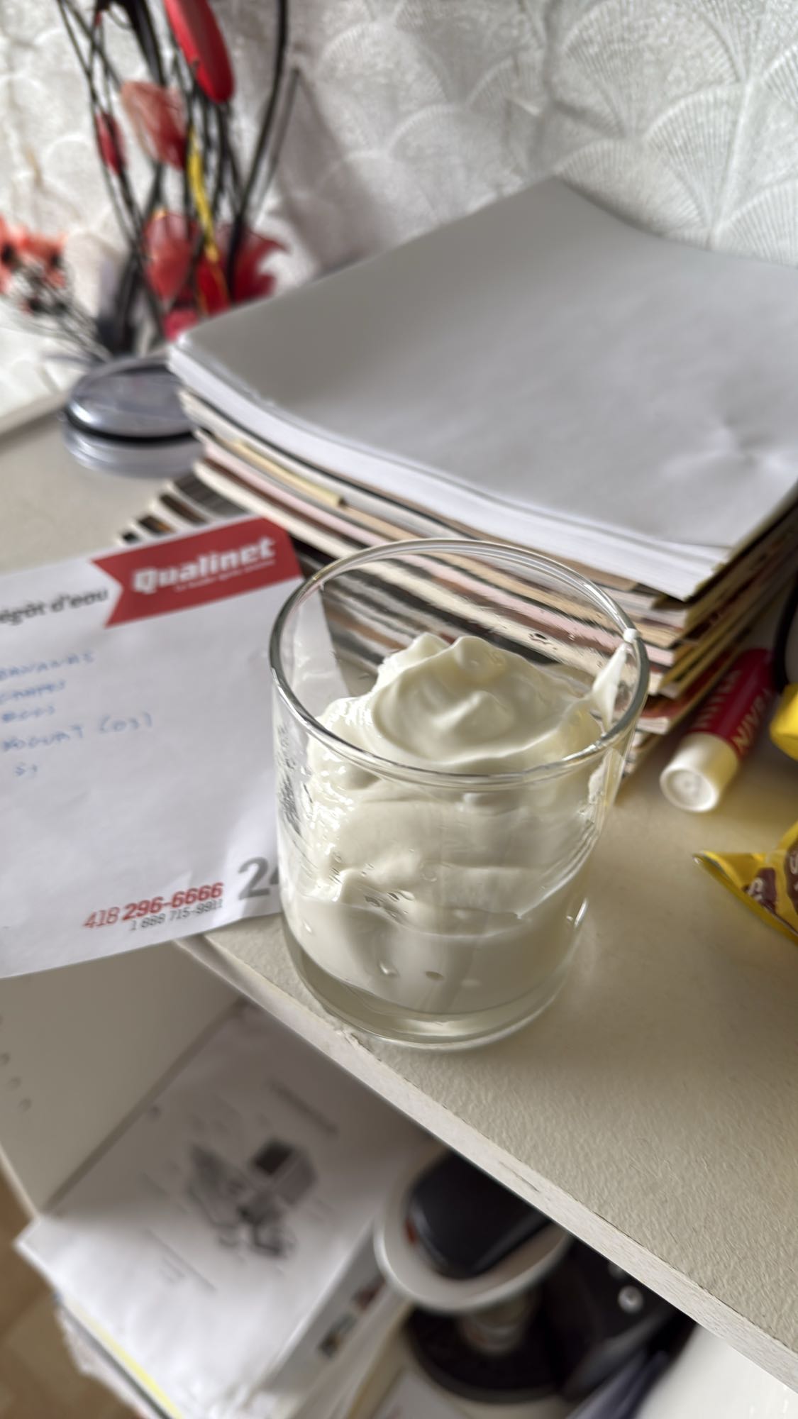 verre de yaourt nature