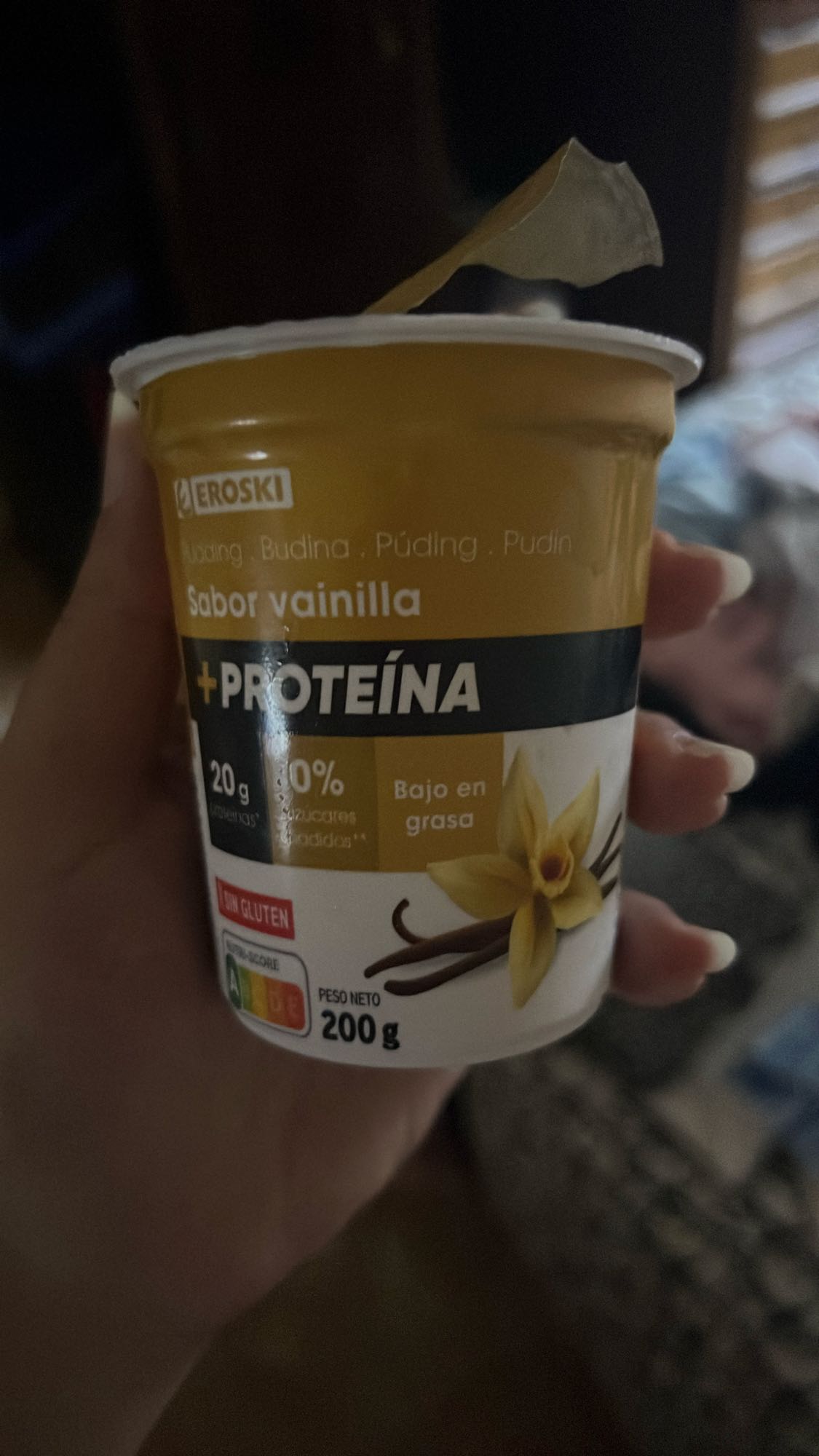 Pudín vainilla proteico