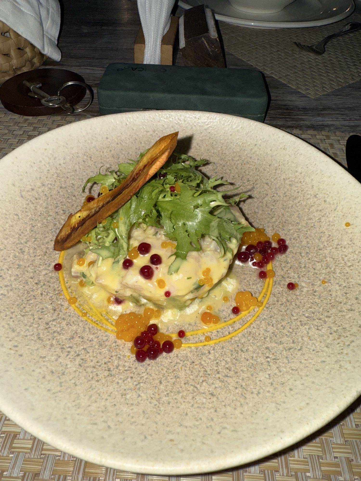 Gourmet Salad with Caviar and Raw Snapper