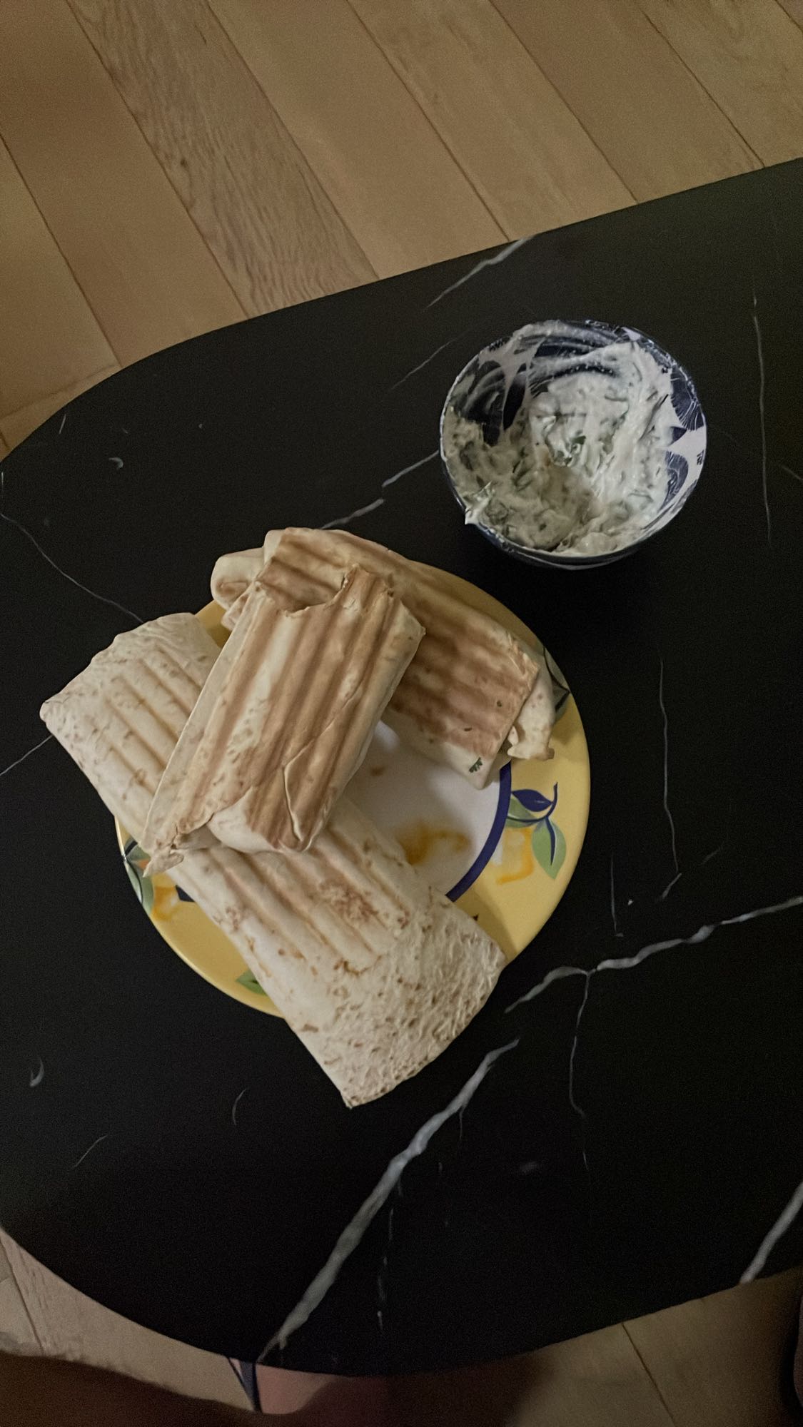 Wraps grillés et sauce