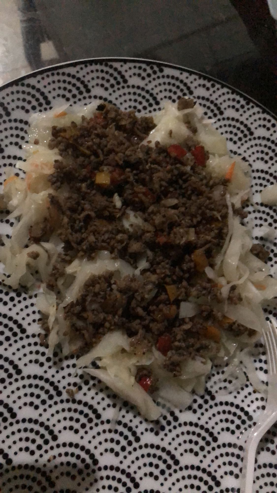 carne molida con repollo