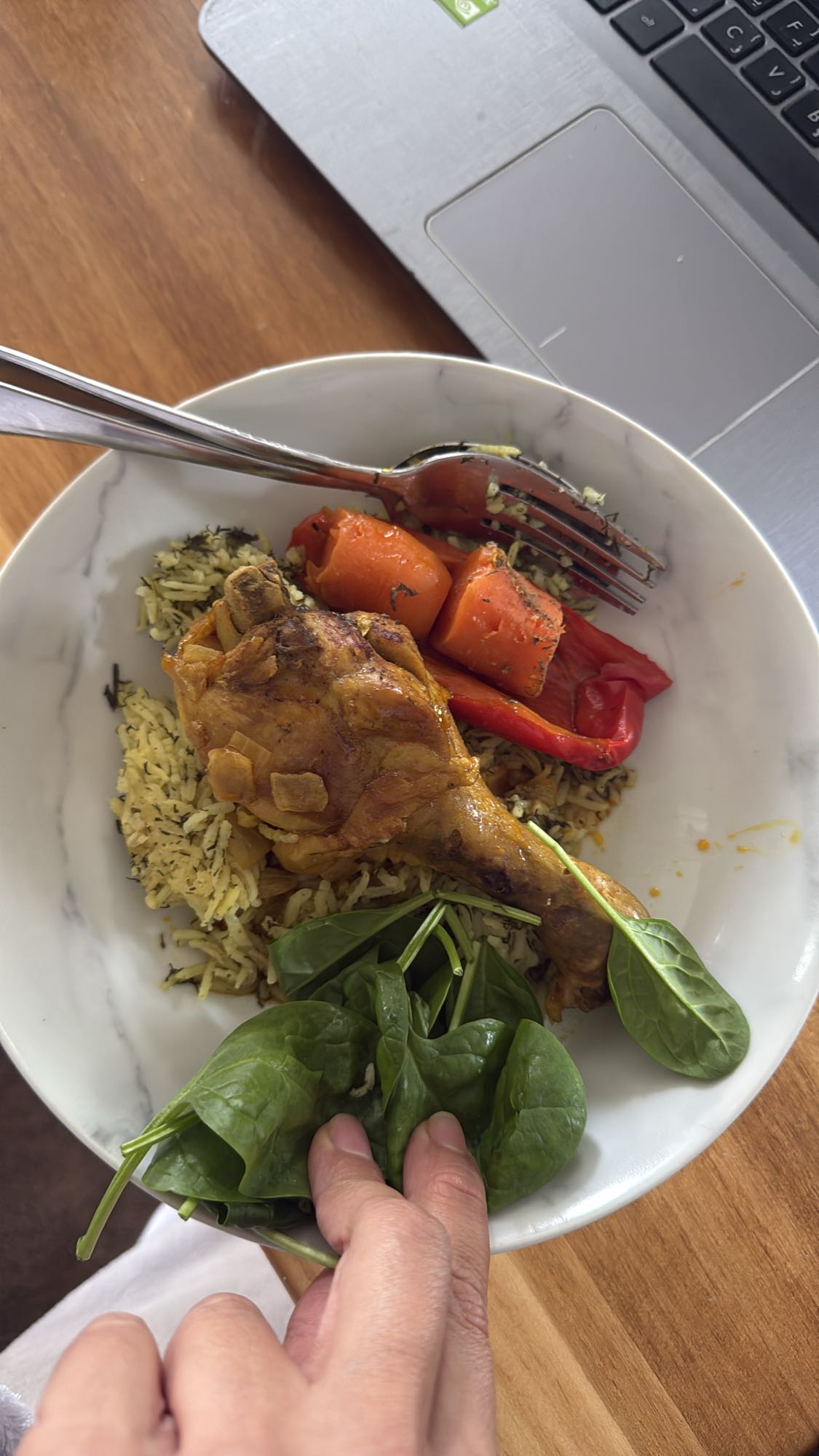 Chicken rice veggie bowl