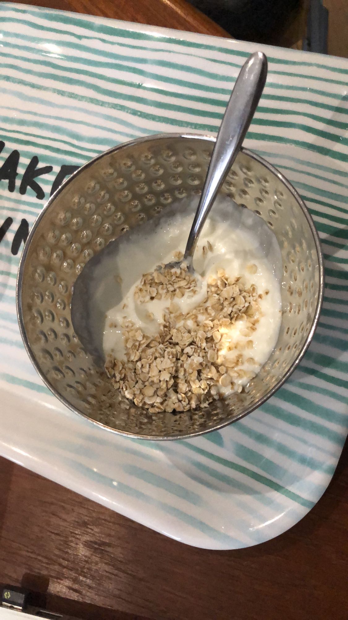 yaourt et flocons d'avoine