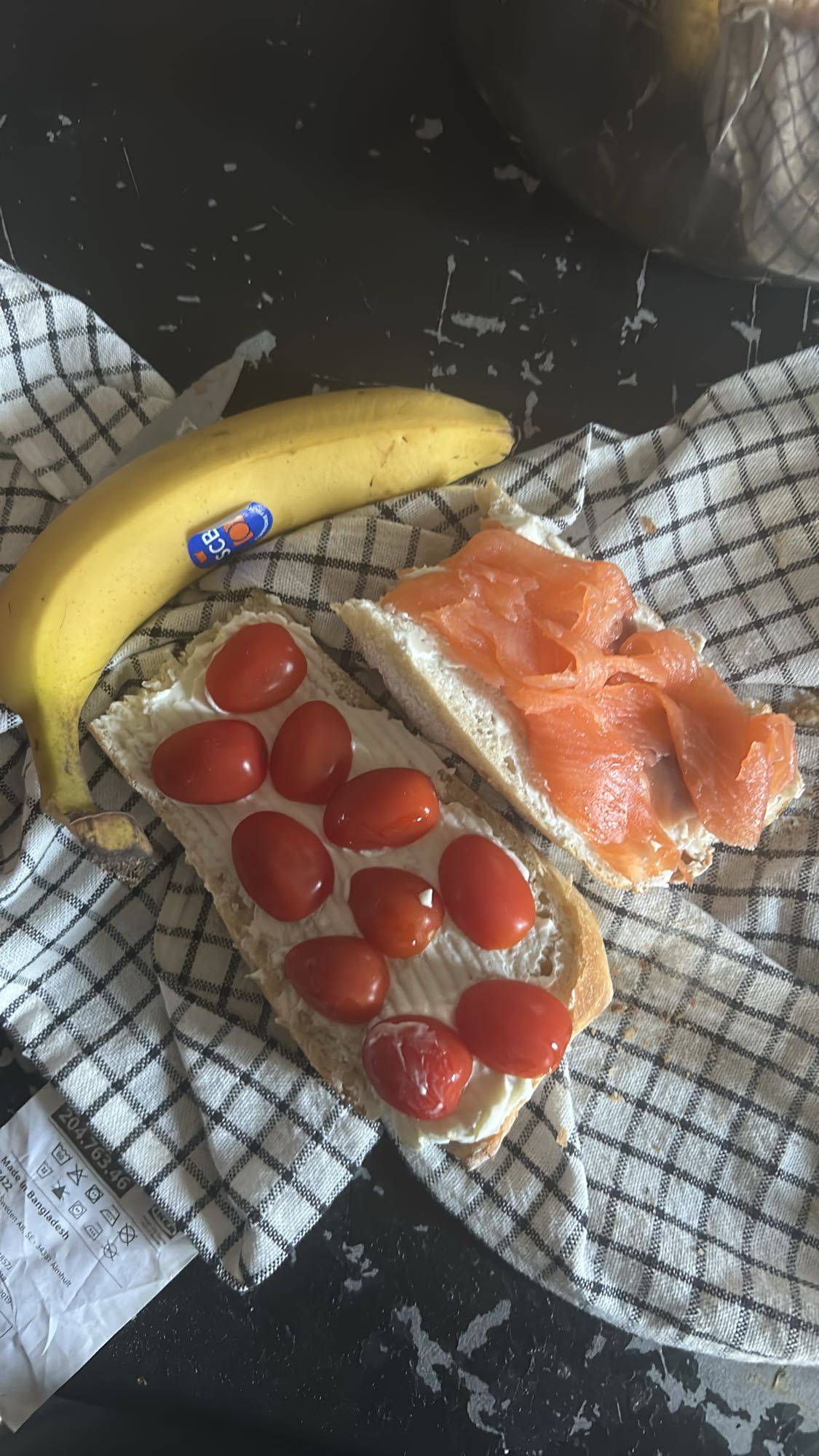 Sandwich saumon et banane