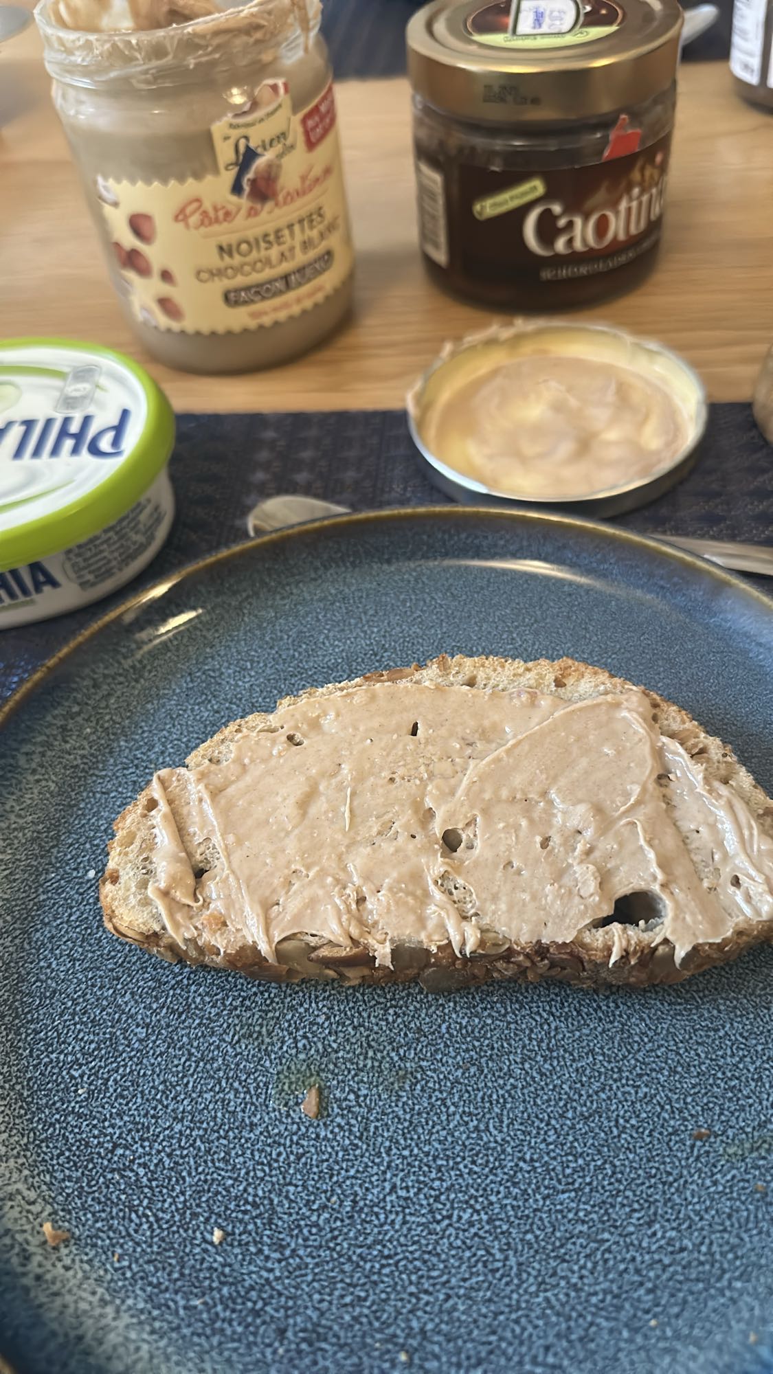 Hazelnut spread toast