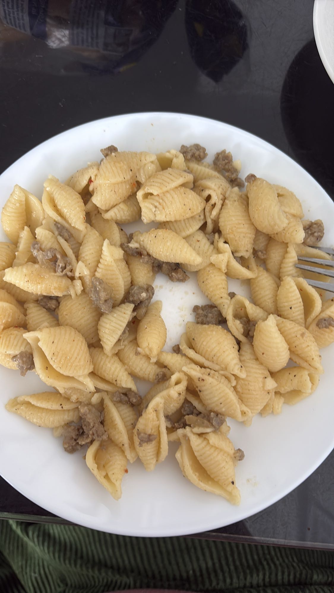 Pâtes coquilles à la viande