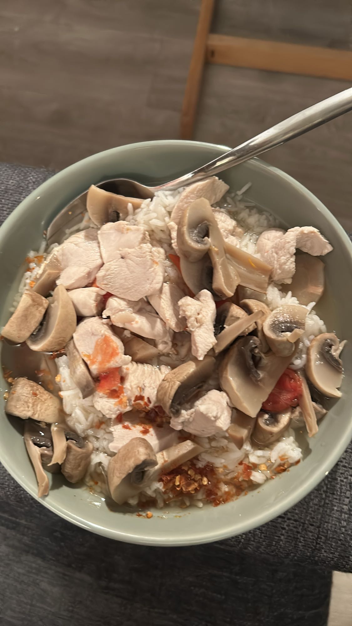 Kylling ris med sopp