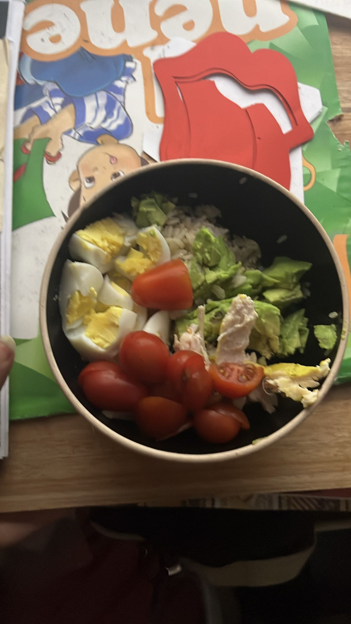 Ensalada de arroz y pollo