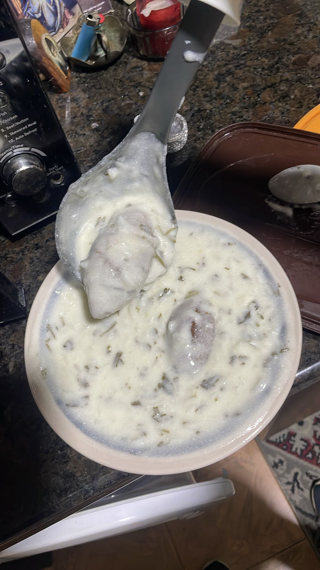 Yogurt soup with dumplings