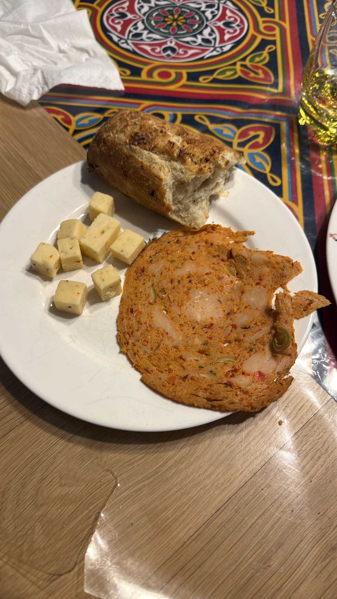 Bread, cheese, and chicken cold cut