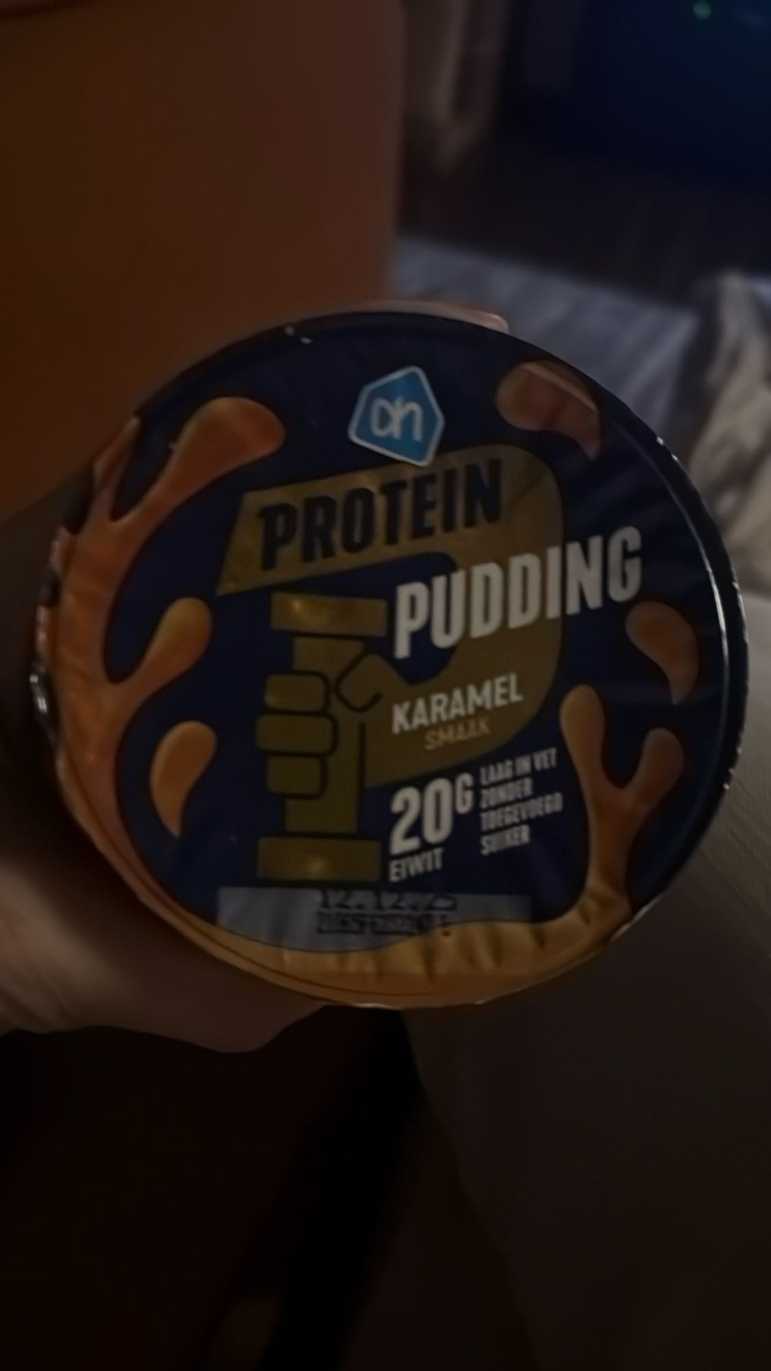 Karamel proteïnepudding