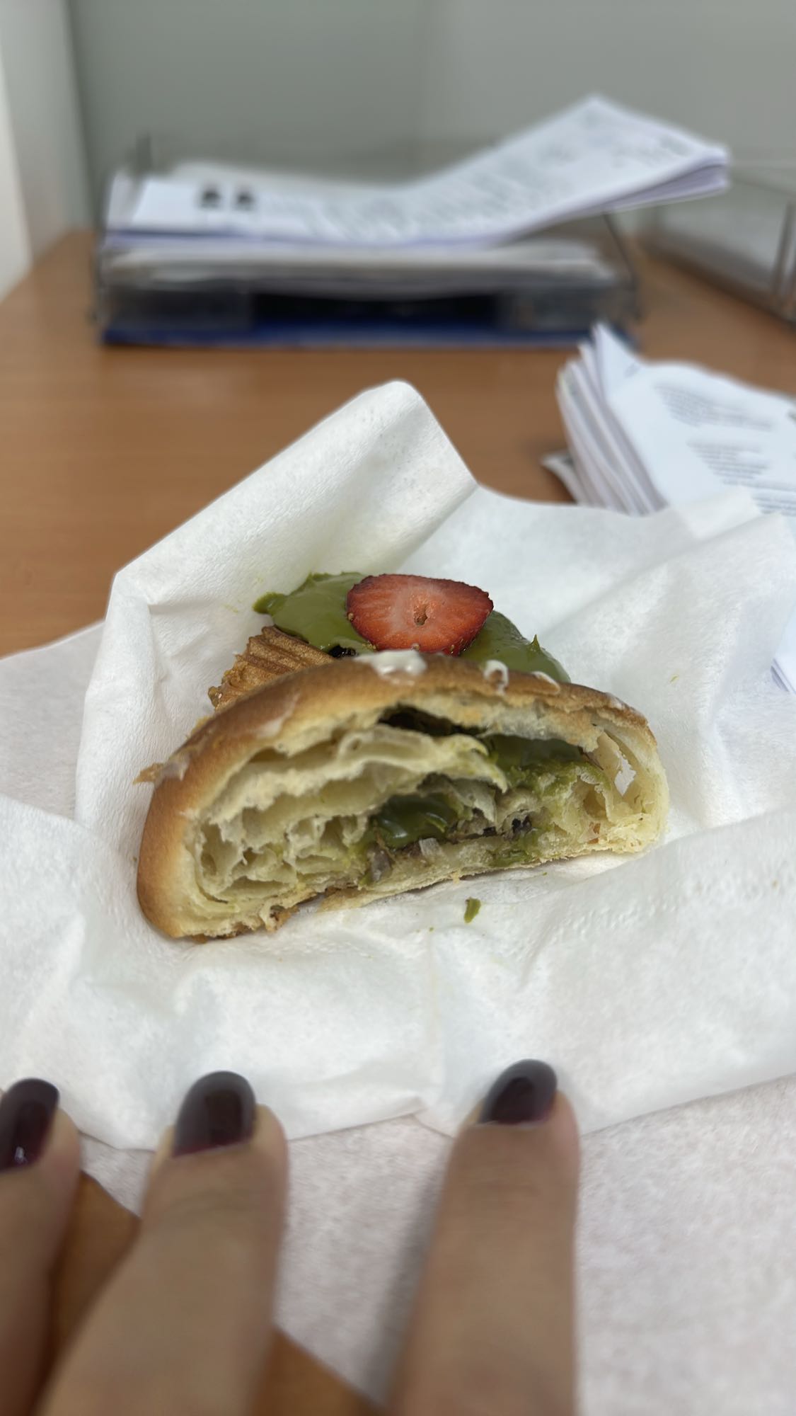 Pistachio pastry slice