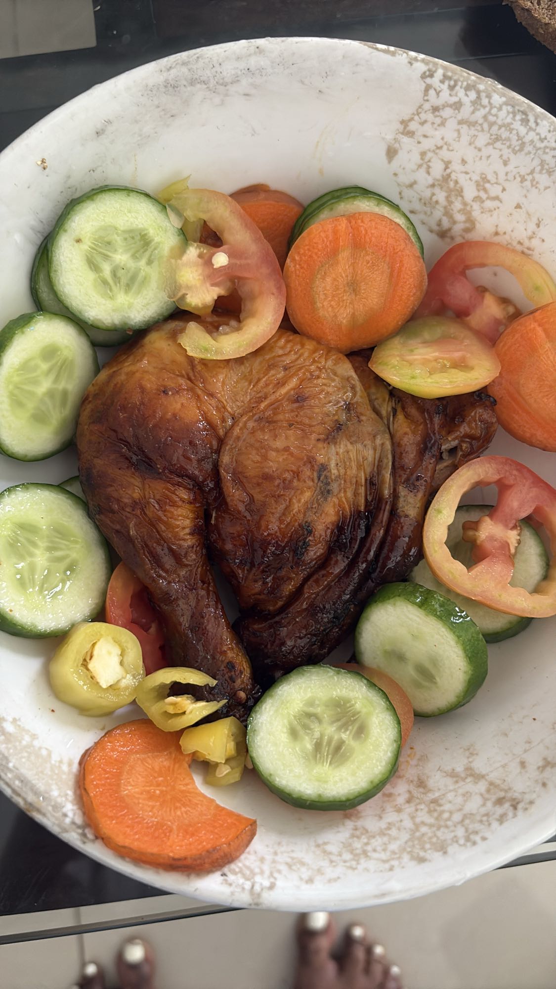 Grilled chicken with salad