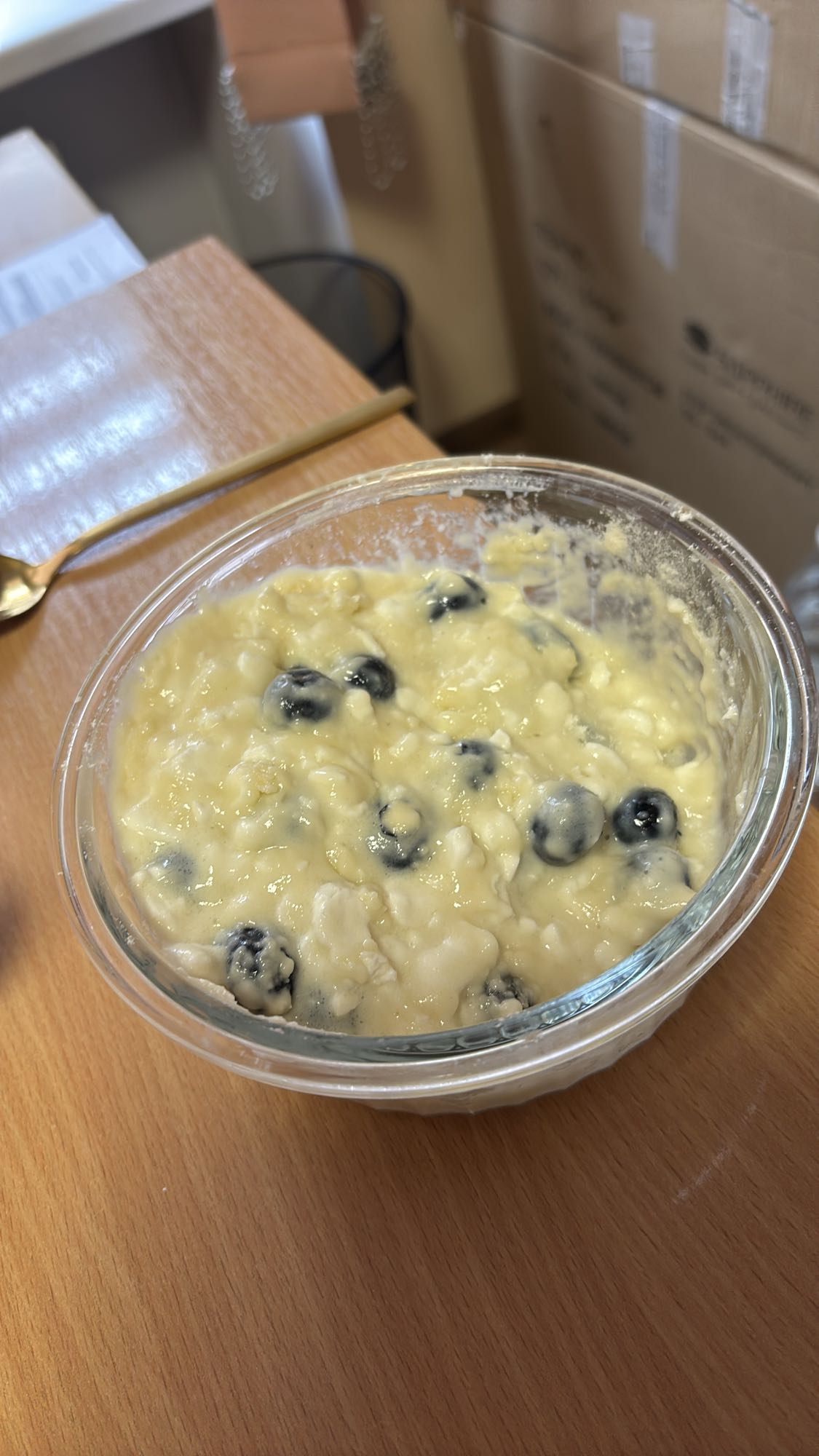 Twarożek z bananem i borówkami