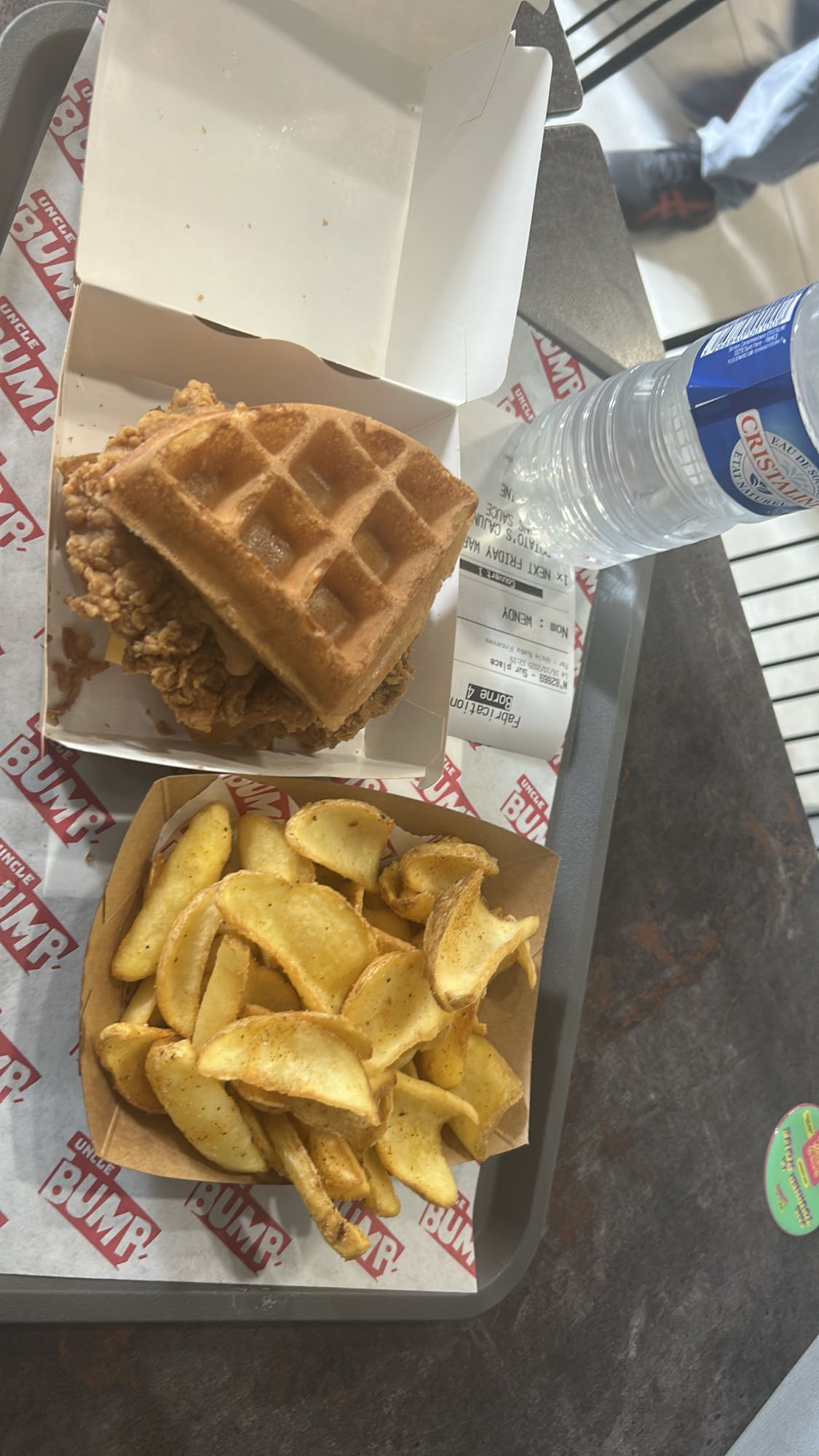 Gaufre poulet et frites